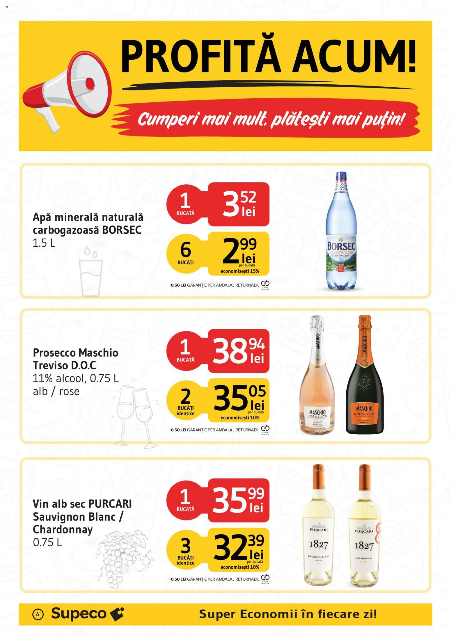 Catalog Supeco 1 - 30 August 2026 | Pagina 4 | Produse: Yazı tahtası kalemi, Prosecco, Vin, Apă