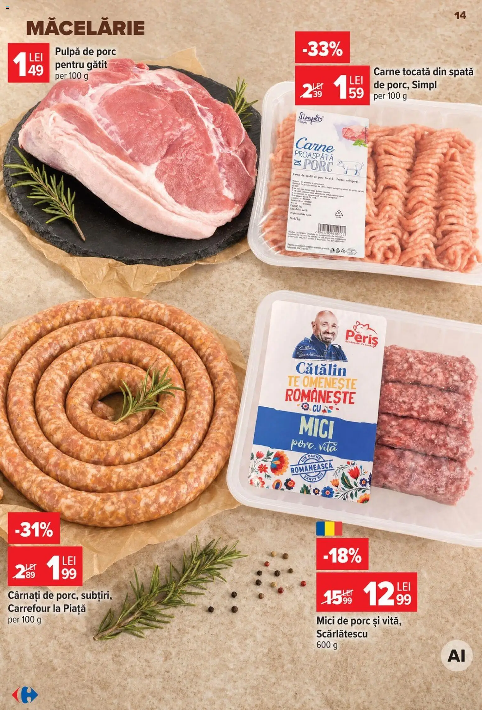 Catalog Carrefour 5 - 10 August 2026 | Pagina 14 | Produse: Mici, Carne tocată, Cârnați