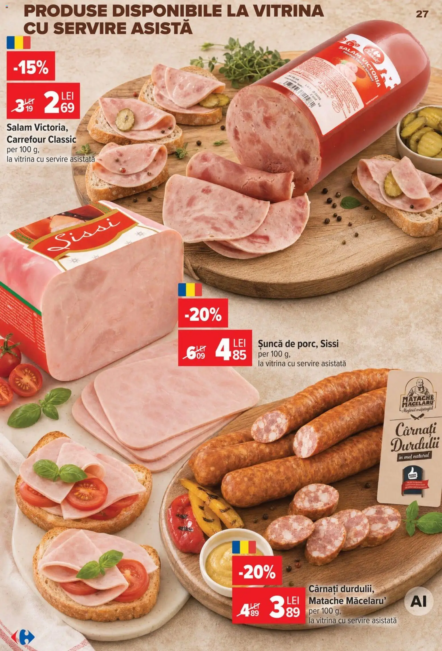 Catalog Carrefour 5 - 10 August 2026 | Pagina 27 | Produse: Vitrină, Salam, Șuncă, Cârnați