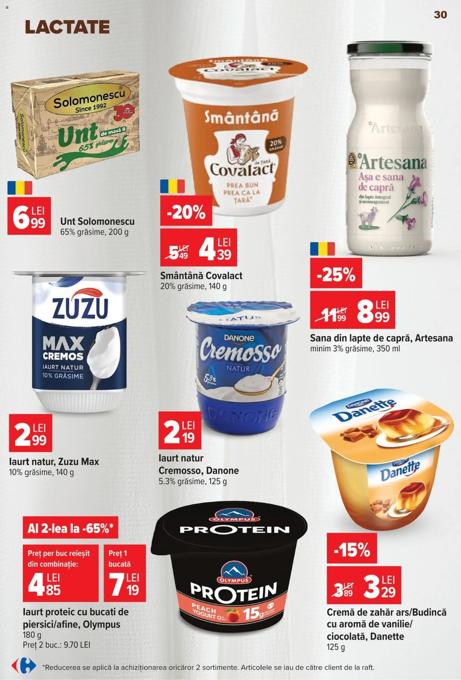 Catalog Carrefour 5 - 10 August 2026 | Pagina 30 | Produse: Lapte, Unt, Cremă, Smântână