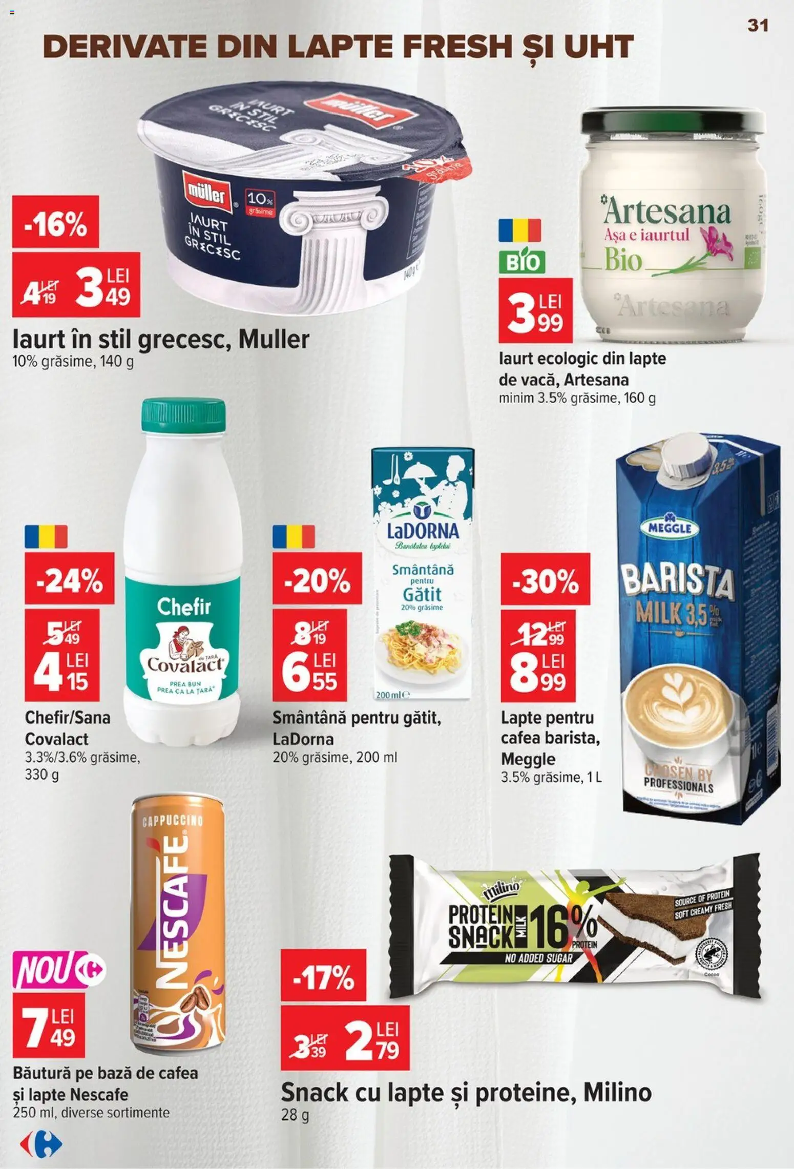 Catalog Carrefour 5 - 10 August 2026 | Pagina 31 | Produse: Lapte, Iaurt, Cafea, Smântână