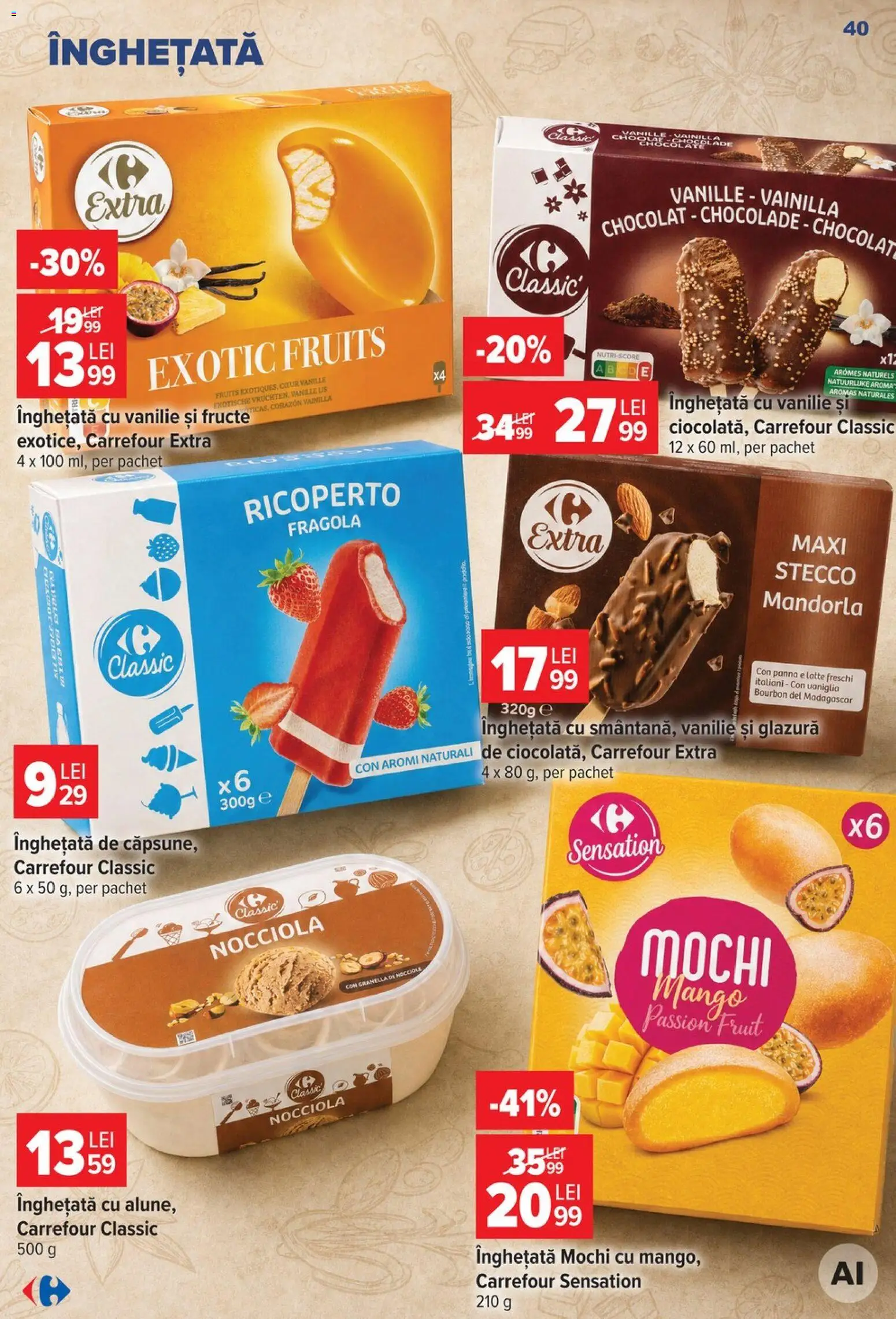 Catalog Carrefour 5 - 10 August 2026 | Pagina 40 | Produse: Bourbon, Înghețată, Fructe, Mango