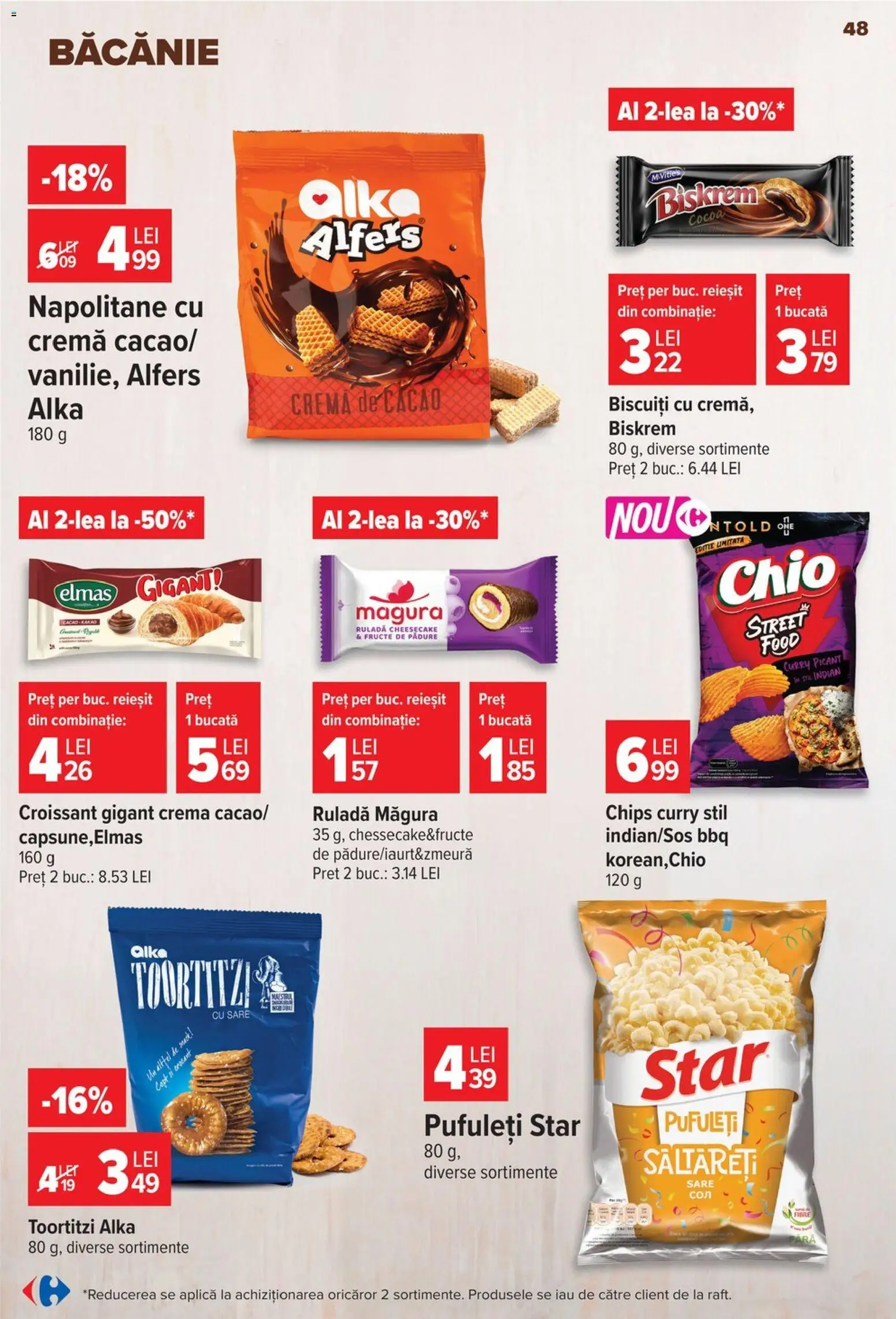 Catalog Carrefour 5 - 10 August 2026 | Pagina 48 | Produse: Cremă, Pufuleți, Cacao, Biscuiți