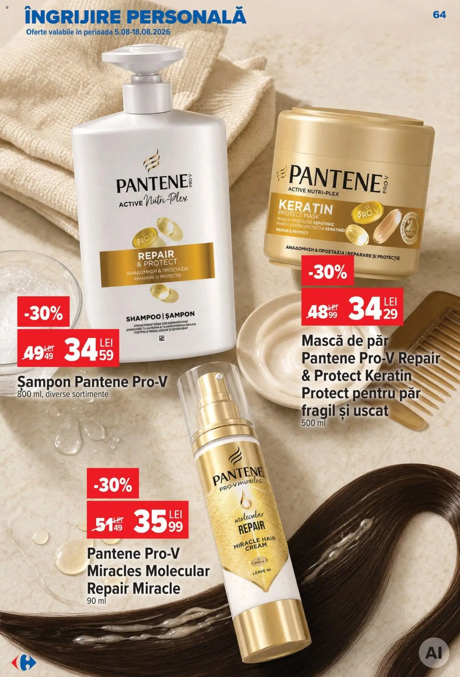 Catalog Carrefour 5 - 10 August 2026 | Pagina 64 | Produse: Șampon, Mască de păr