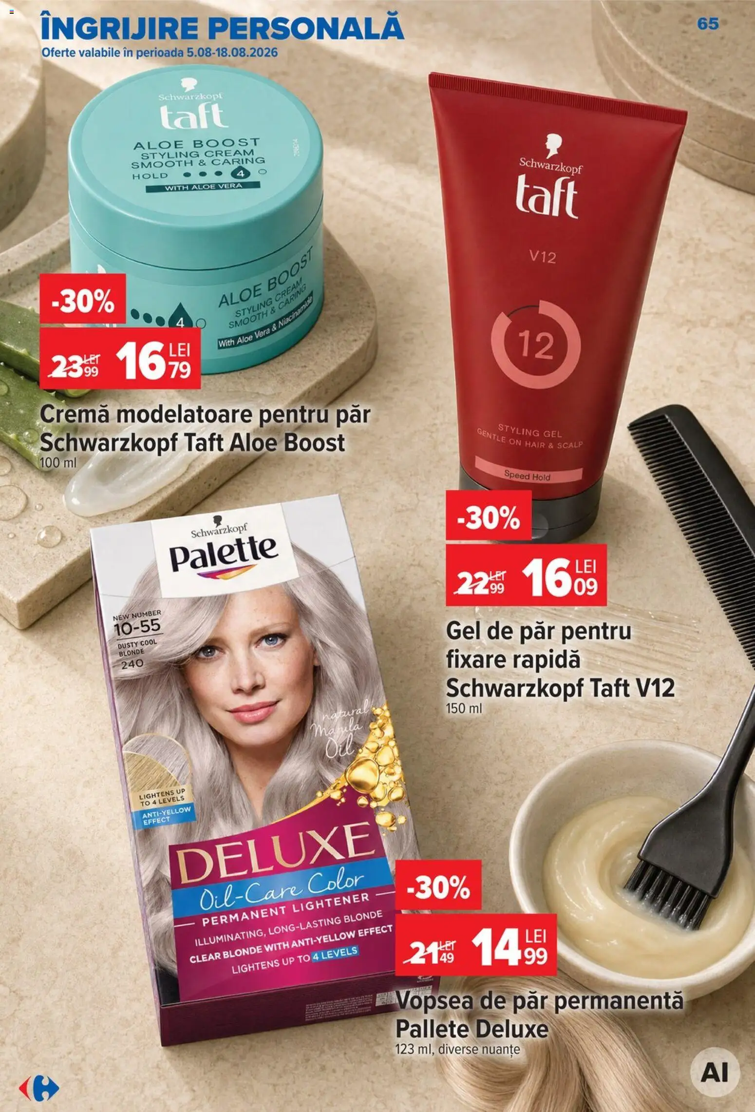 Catalog Carrefour 5 - 10 August 2026 | Pagina 65 | Produse: Aloe vera, Vopsea, Cremă, Vopsea de păr