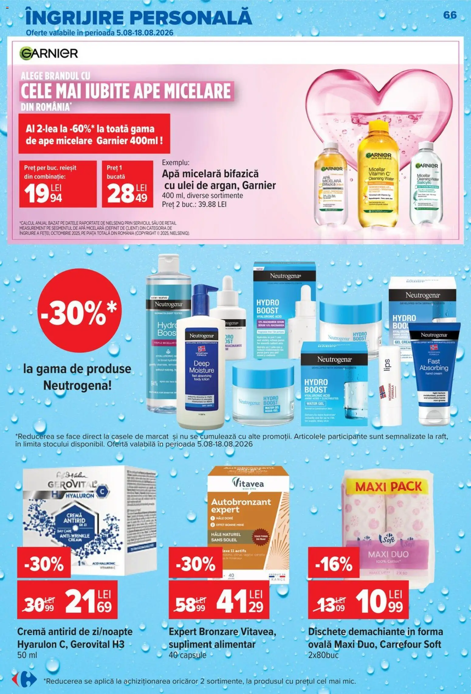 Catalog Carrefour 5 - 10 August 2026 | Pagina 66 | Produse: Cremă, Ulei, Apă micelară, Apă