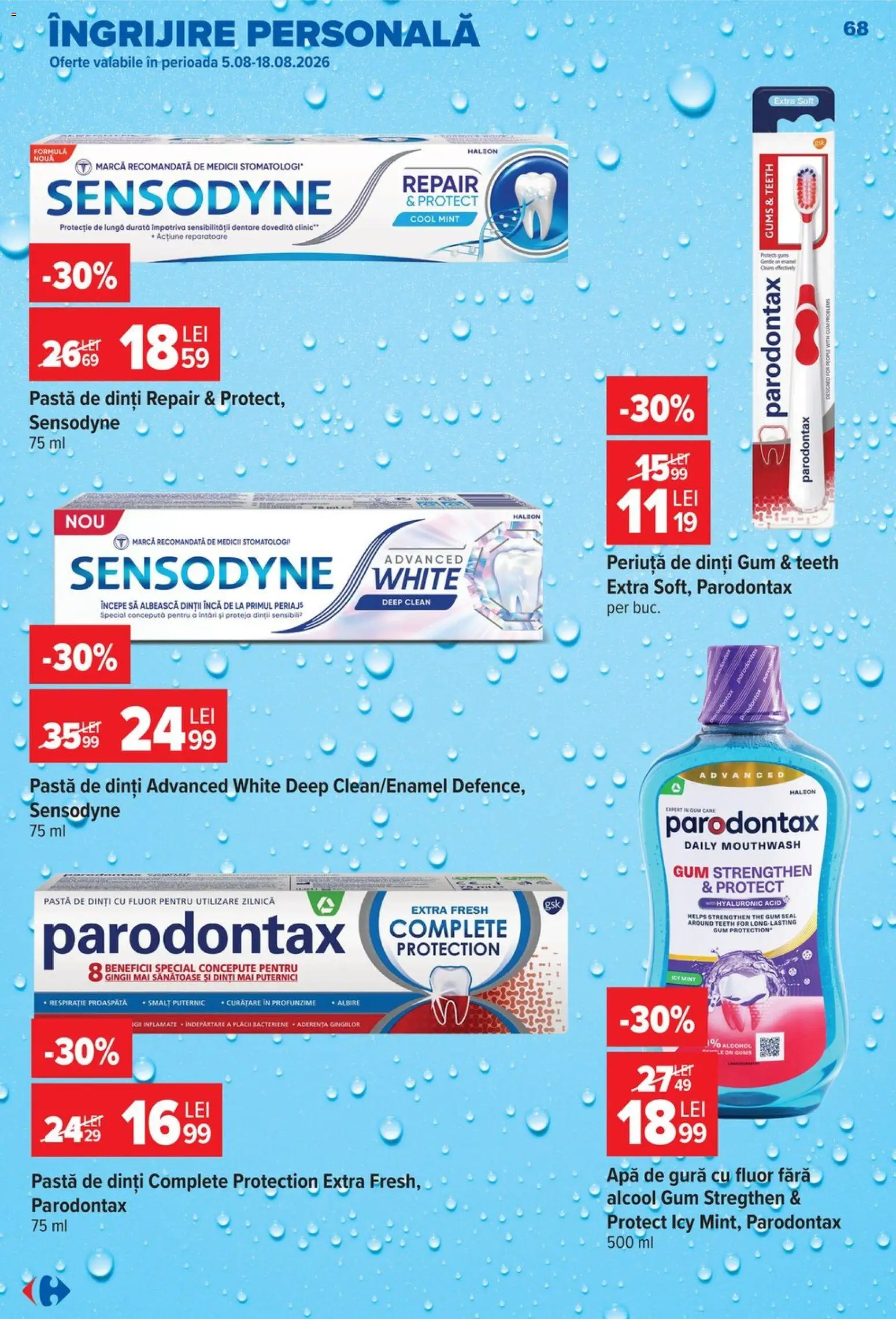 Catalog Carrefour 5 - 10 August 2026 | Pagina 68 | Produse: Pomelo, Pastă de dinți, Periuță de dinți, Apă de gură