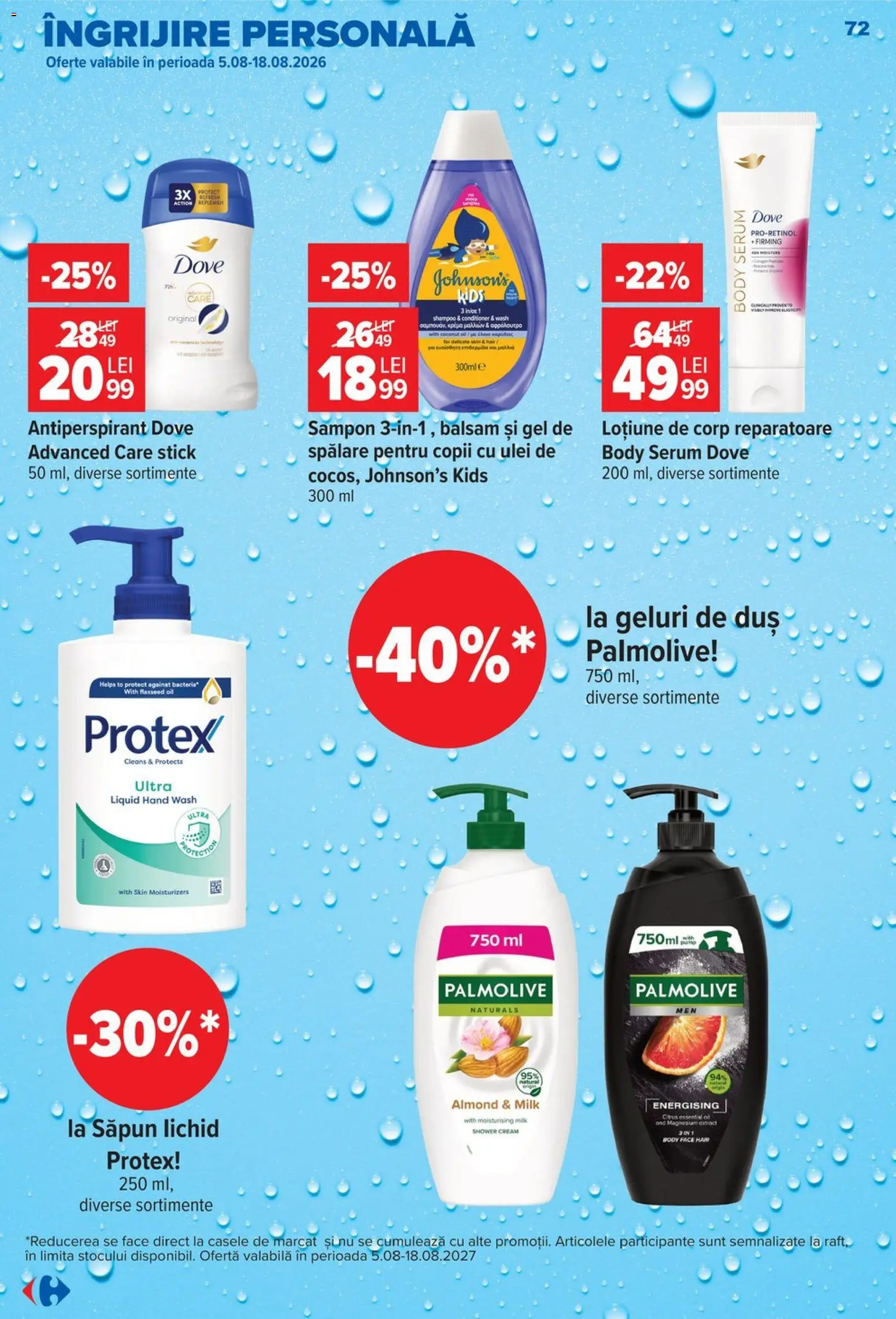 Catalog Carrefour 5 - 10 August 2026 | Pagina 72 | Produse: Duș, Șampon, Balsam, Săpun lichid
