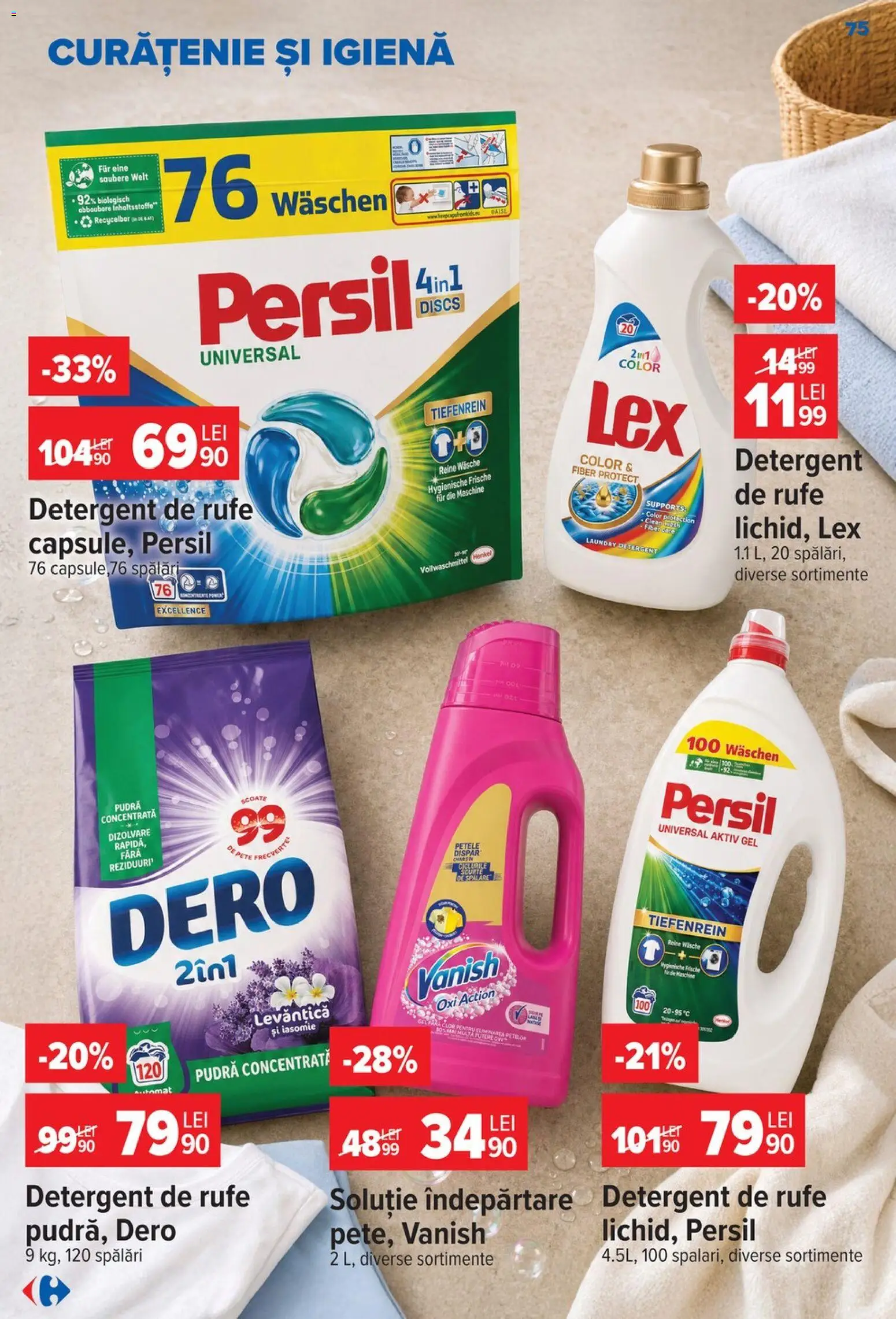 Catalog Carrefour 5 - 10 August 2026 | Pagina 75 | Produse: Pudră, Detergent, Çelik Mama ve Su Kabı