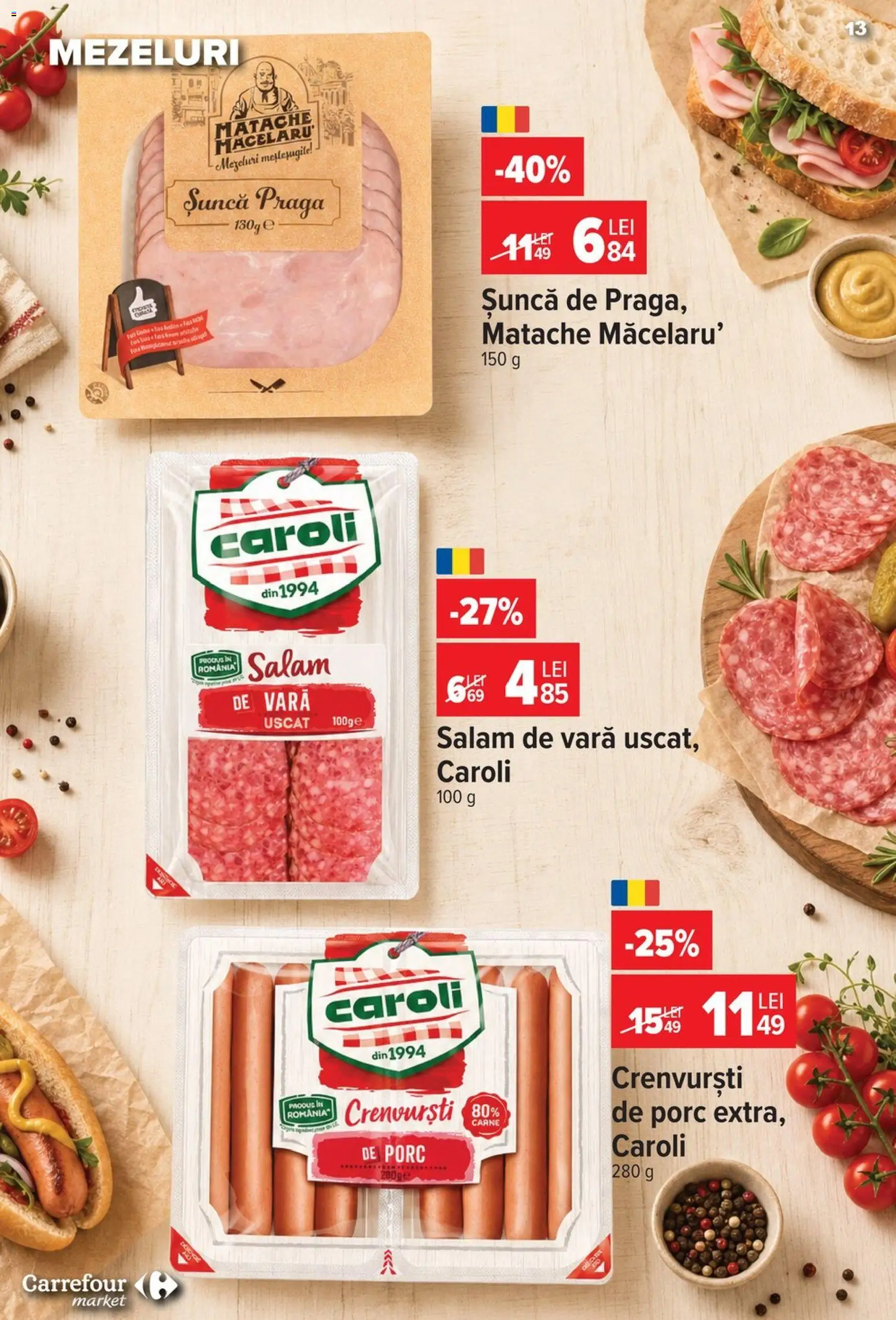 Catalog Carrefour 5 - 10 August 2026 | Pagina 14 | Produse: Crenvurști, Salam, Șuncă, Carne De Porc