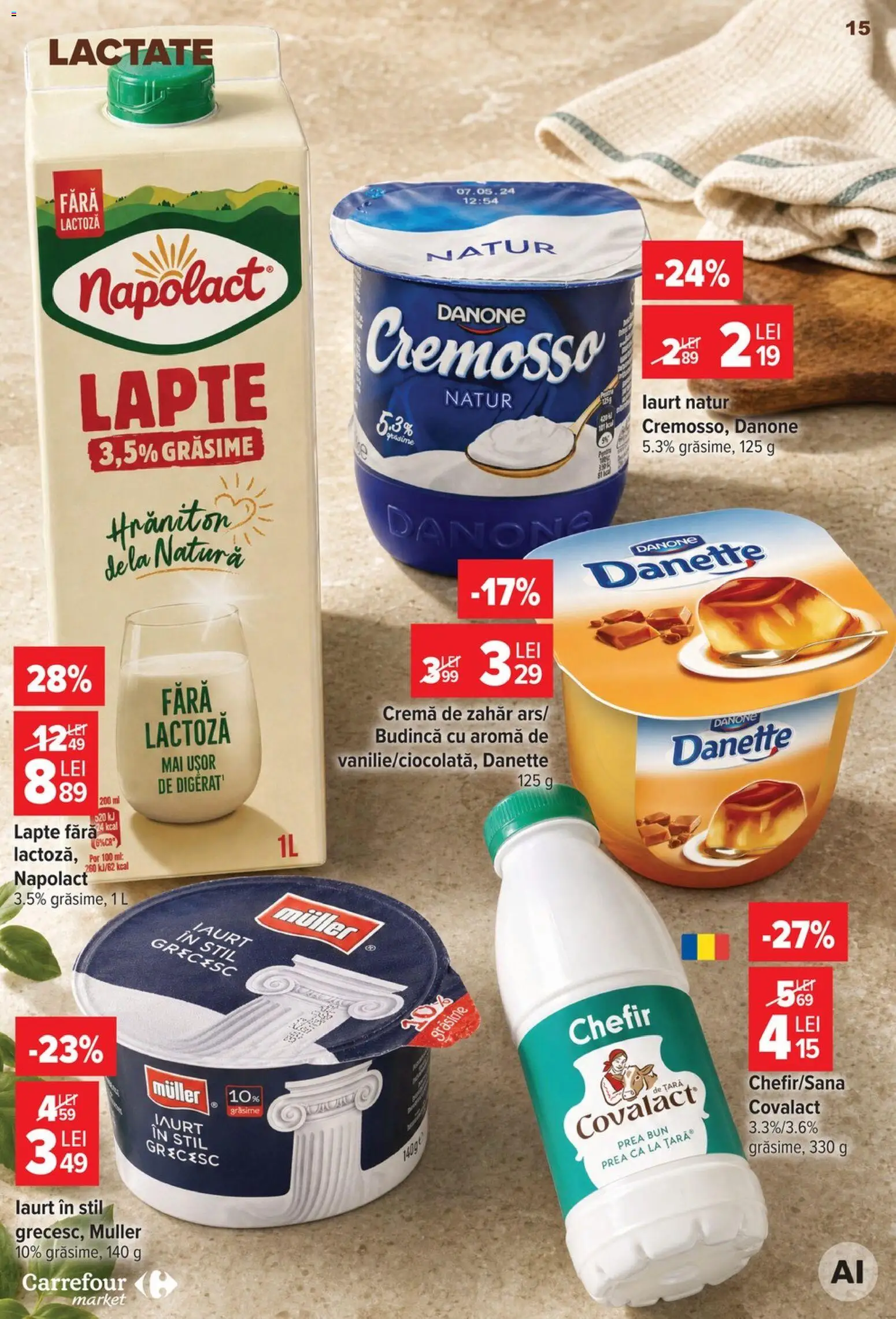 Catalog Carrefour 5 - 10 August 2026 | Pagina 16 | Produse: Lapte, Iaurt, Cremă, Zahăr