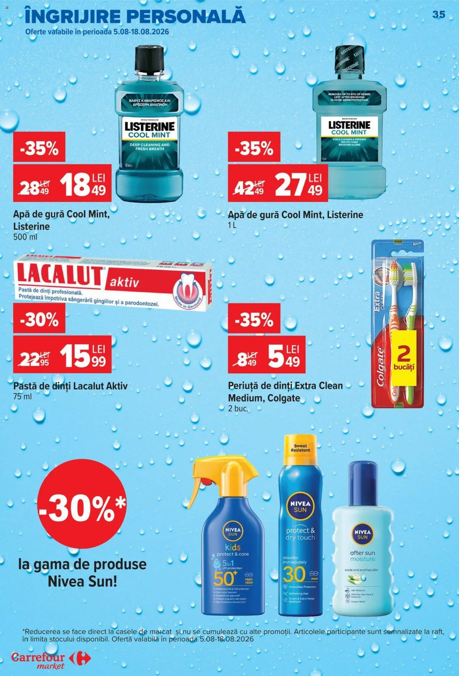 Catalog Carrefour 5 - 10 August 2026 | Pagina 36 | Produse: Pastă de dinți, Periuță de dinți, Apă de gură, Apă
