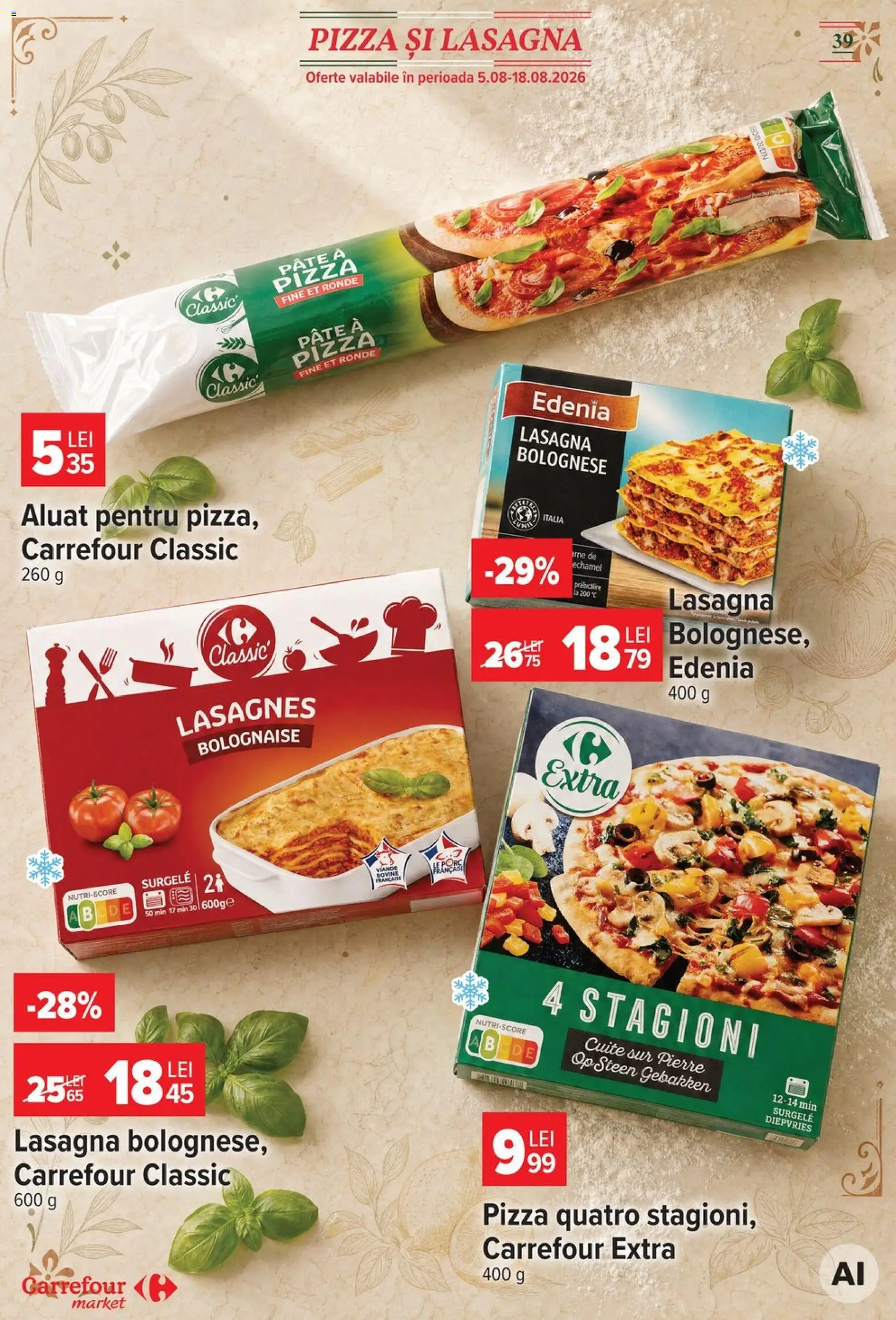 Catalog Carrefour 5 - 10 August 2026 | Pagina 41 | Produse: Lasagna, Pate, Aluat, Pizza