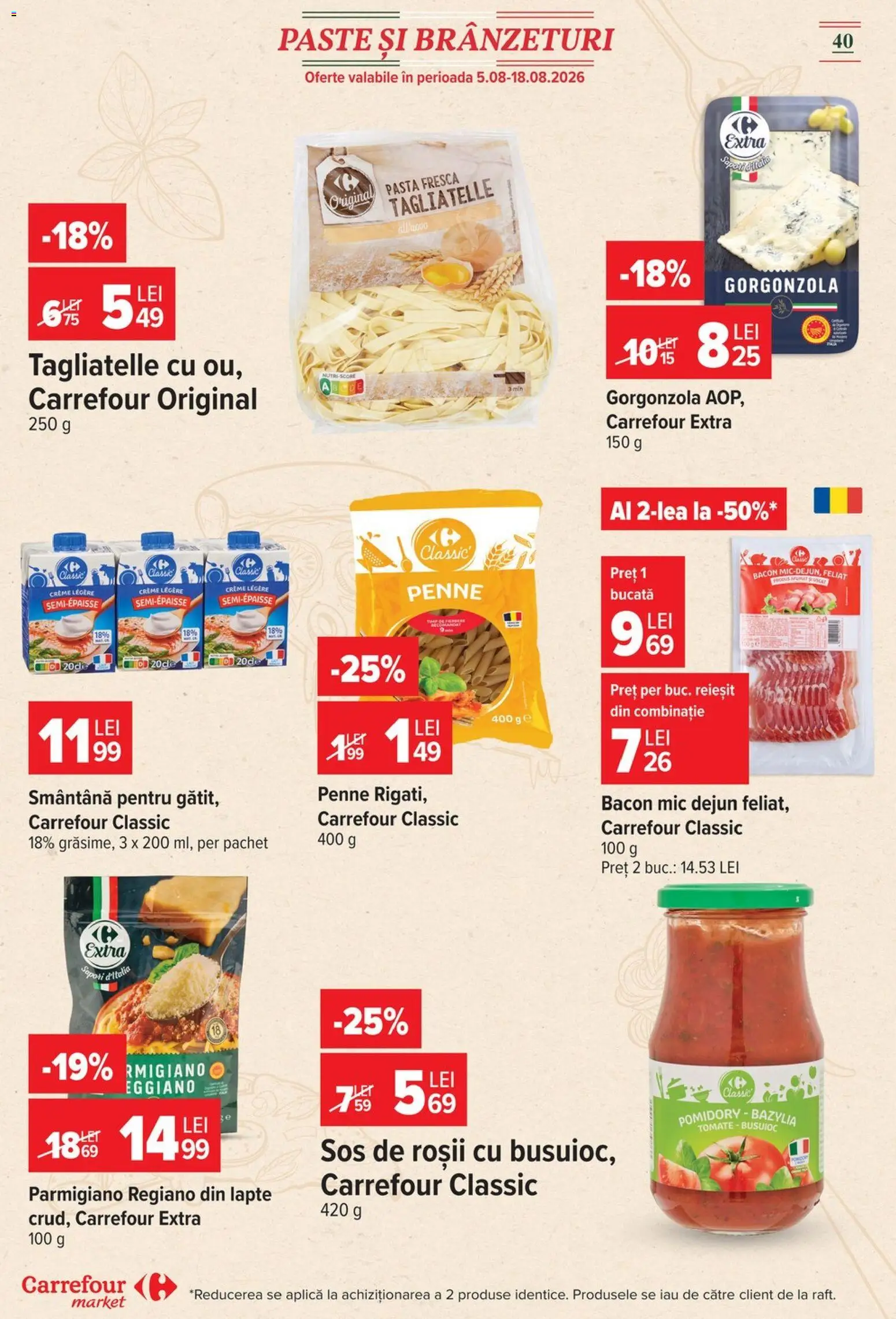 Catalog Carrefour 5 - 10 August 2026 | Pagina 42 | Produse: Bacon, Brokoli, Roșii, Paste