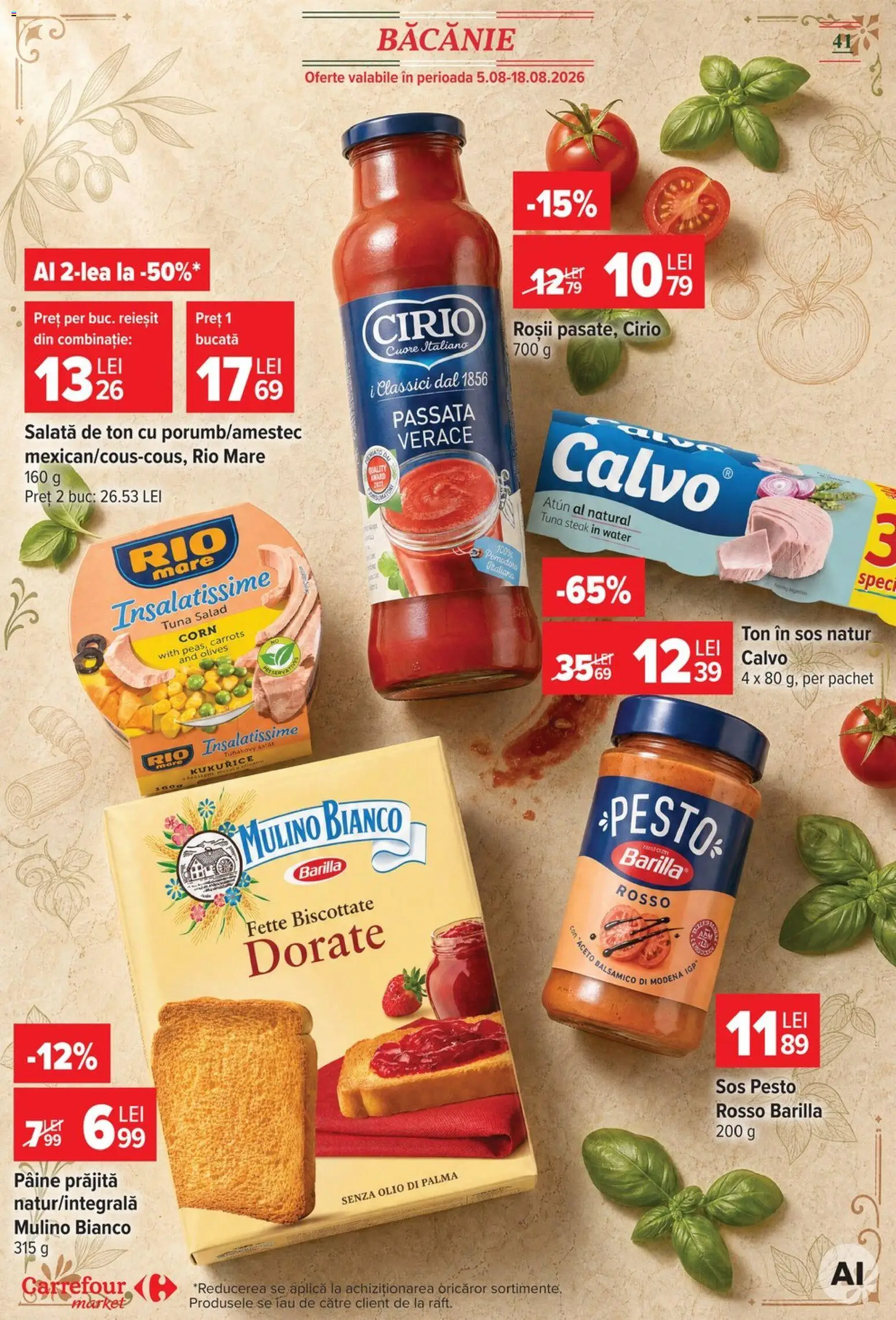 Catalog Carrefour 5 - 10 August 2026 | Pagina 43 | Produse: Pâine, Roșii, Salată, Sos