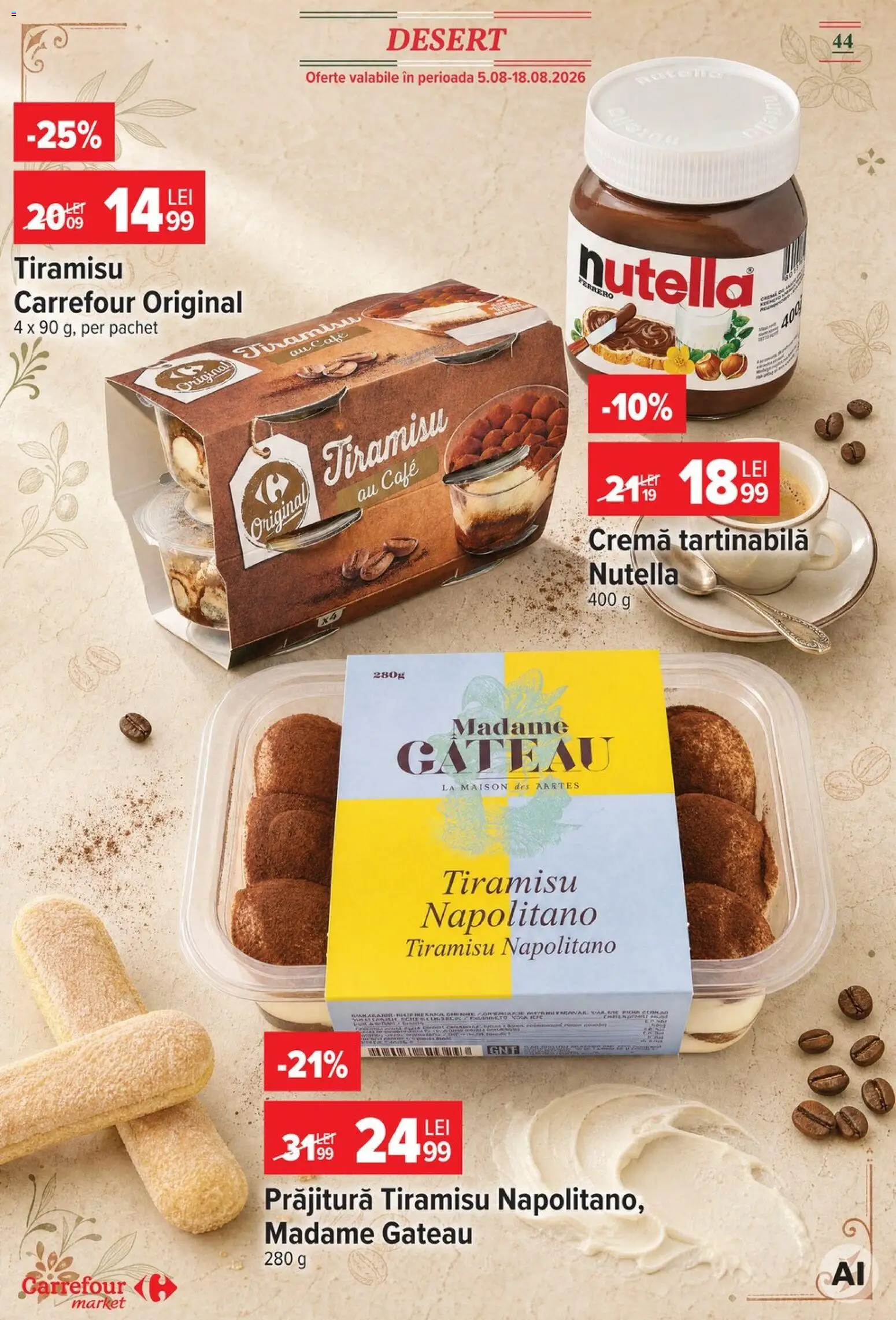 Catalog Carrefour 5 - 10 August 2026 | Pagina 46 | Produse: Prăjitură, Cremă, Tiramisu, Soda