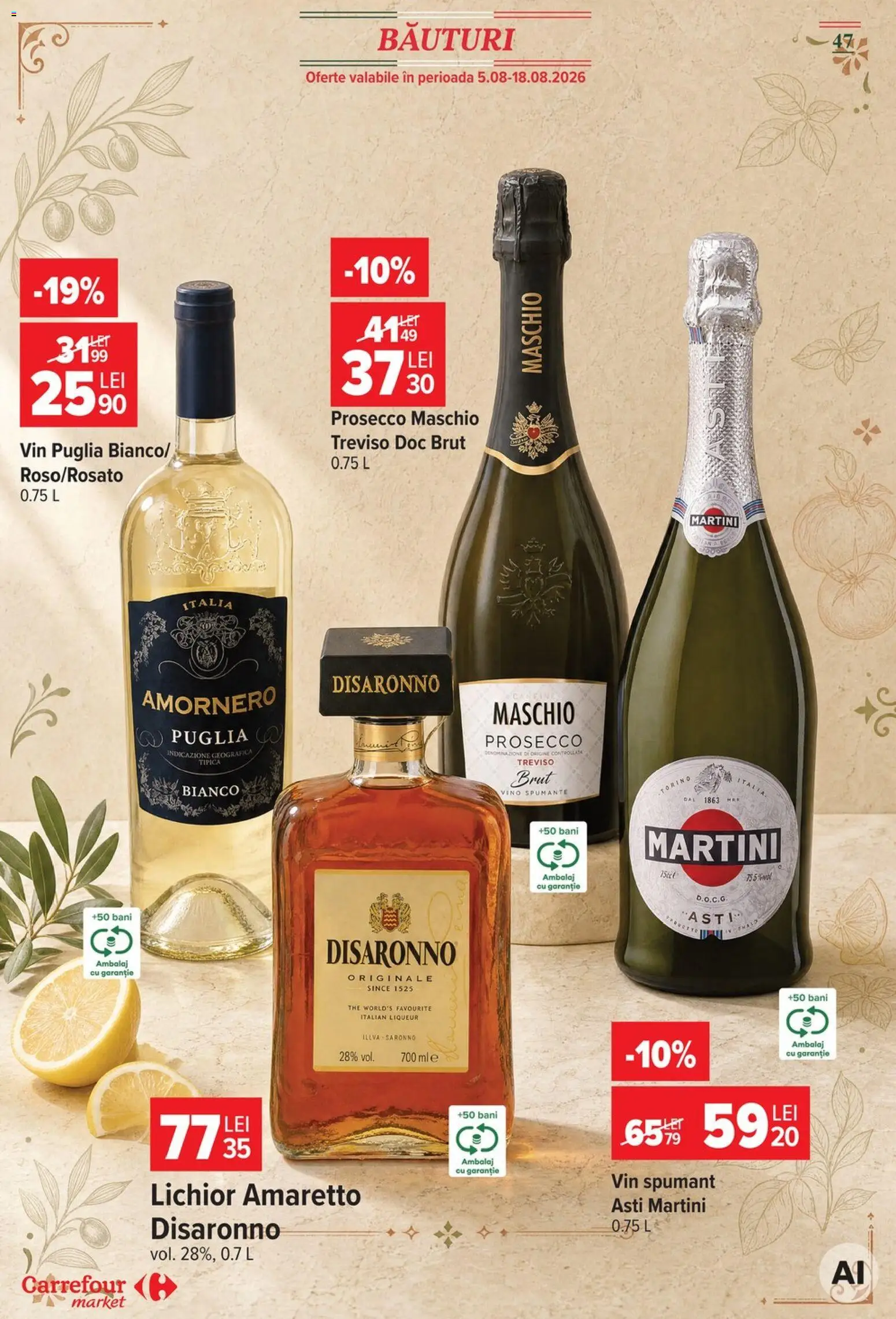 Catalog Carrefour 5 - 10 August 2026 | Pagina 49 | Produse: Yulaf, Lichior, Prosecco, Vin