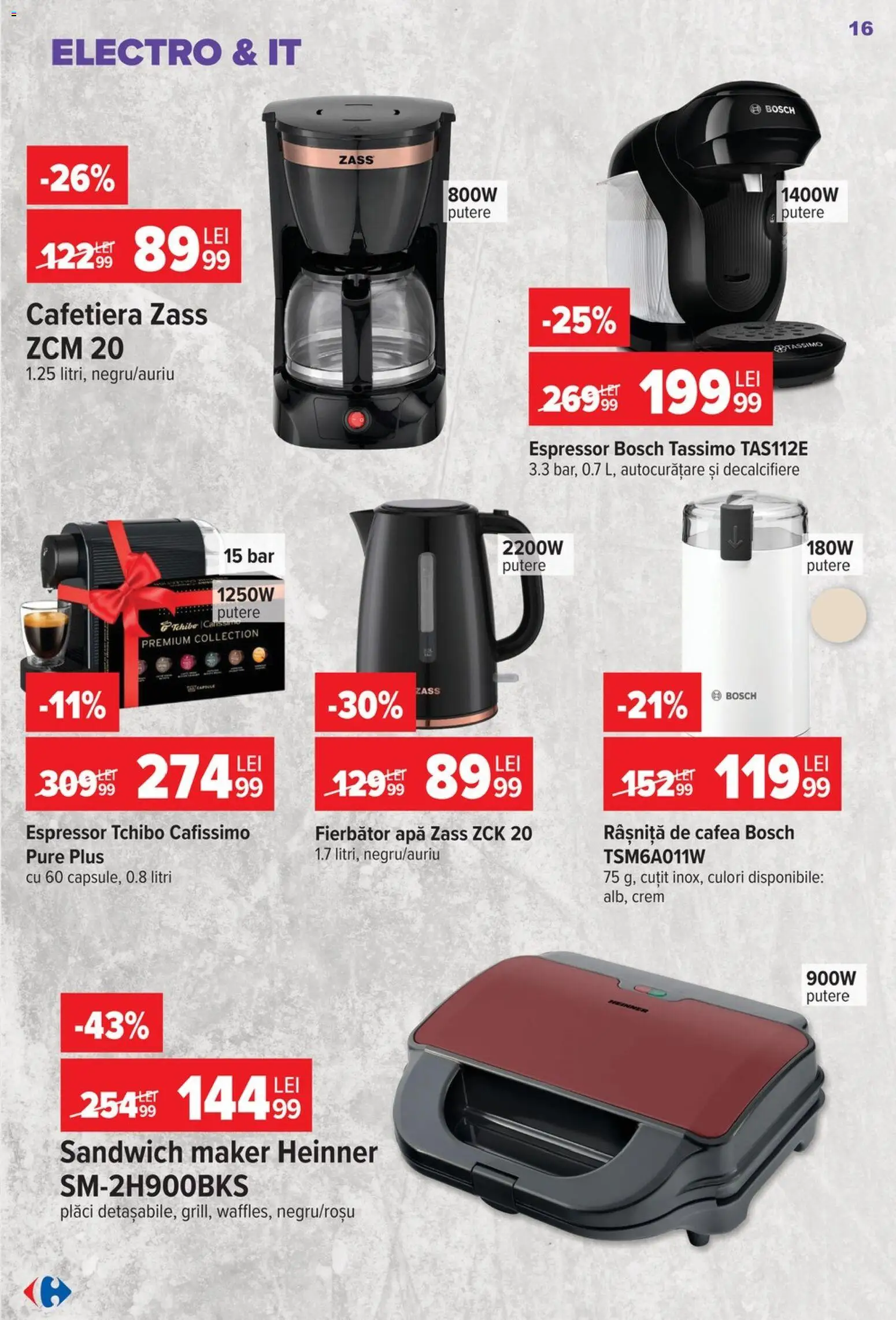 Catalog Carrefour 5 - 24 August 2026 | Pagina 16 | Produse: Espressor, Cafetieră, Cuțit, Apă