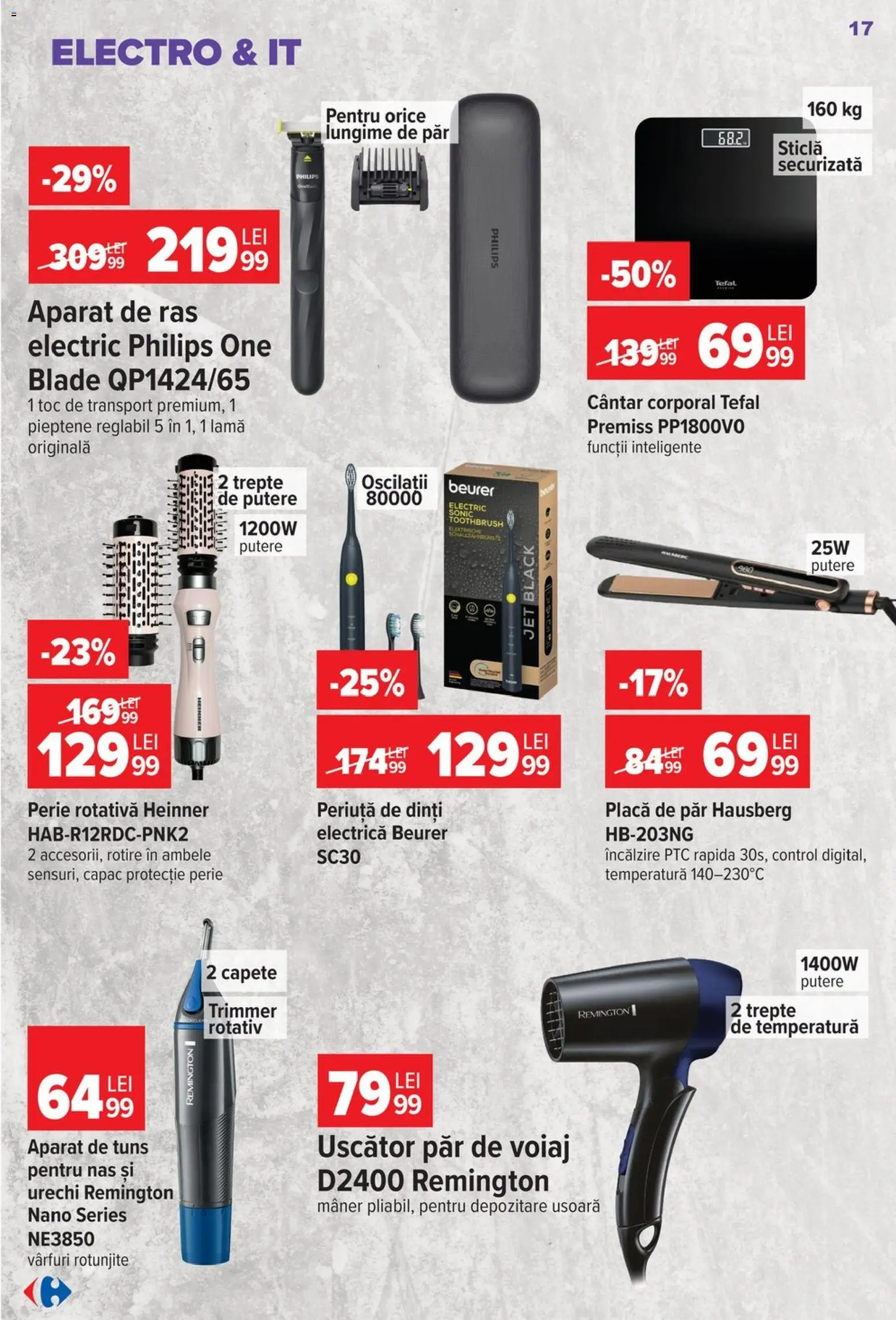 Catalog Carrefour 5 - 24 August 2026 | Pagina 17 | Produse: Perie rotativă, Uscător, Aparat De Ras, Mâner