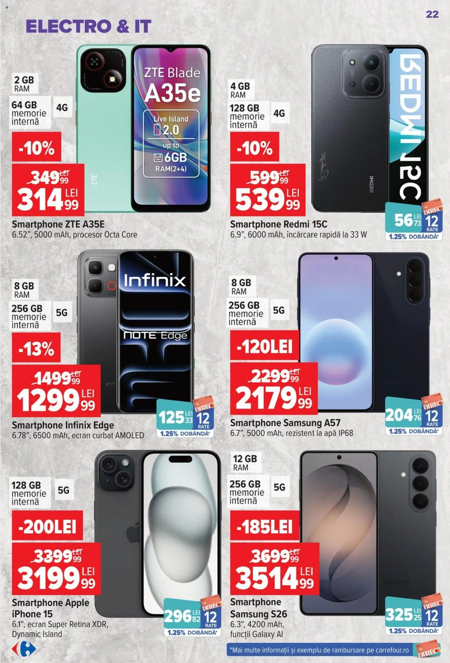 Catalog Carrefour 5 - 24 August 2026 | Pagina 22 | Produse: Smartphone, Memorie, Apple, Apă