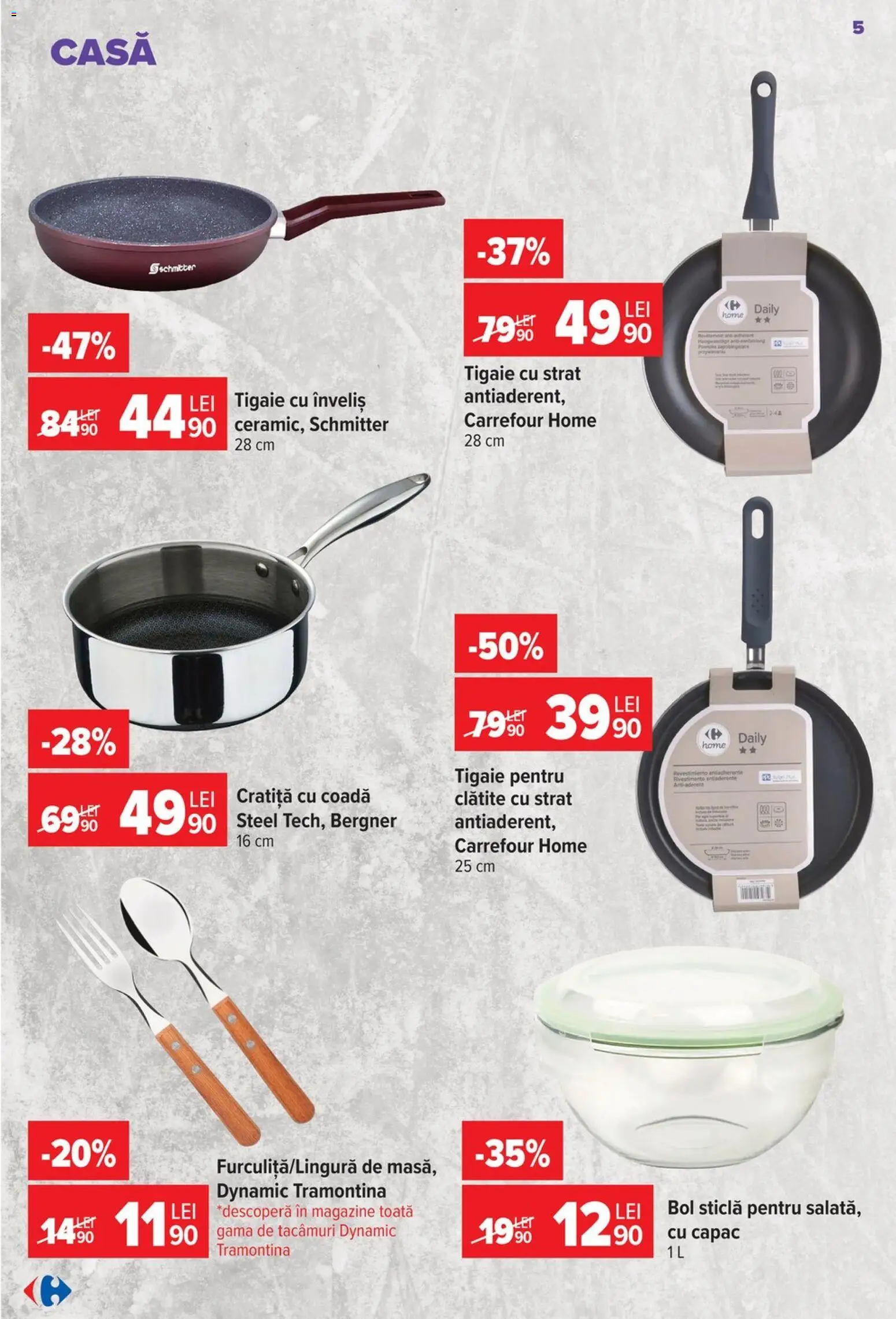 Catalog Carrefour 5 - 24 August 2026 | Pagina 5 | Produse: Tigaie, Cratiță, Bol, Clătite