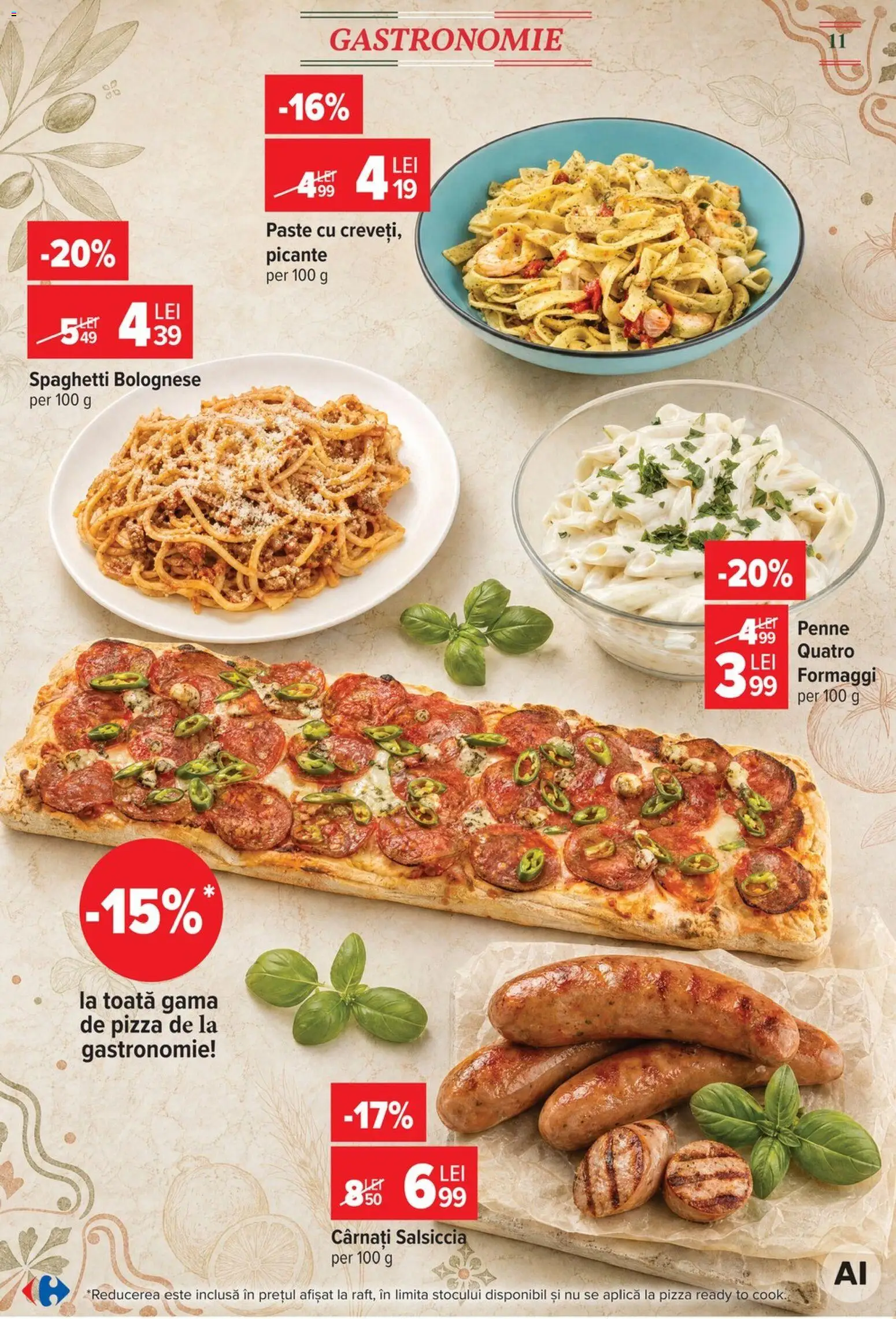 Catalog Carrefour 5 - 17 August 2026 | Pagina 11 | Produse: Pizza, Paste, Cârnați