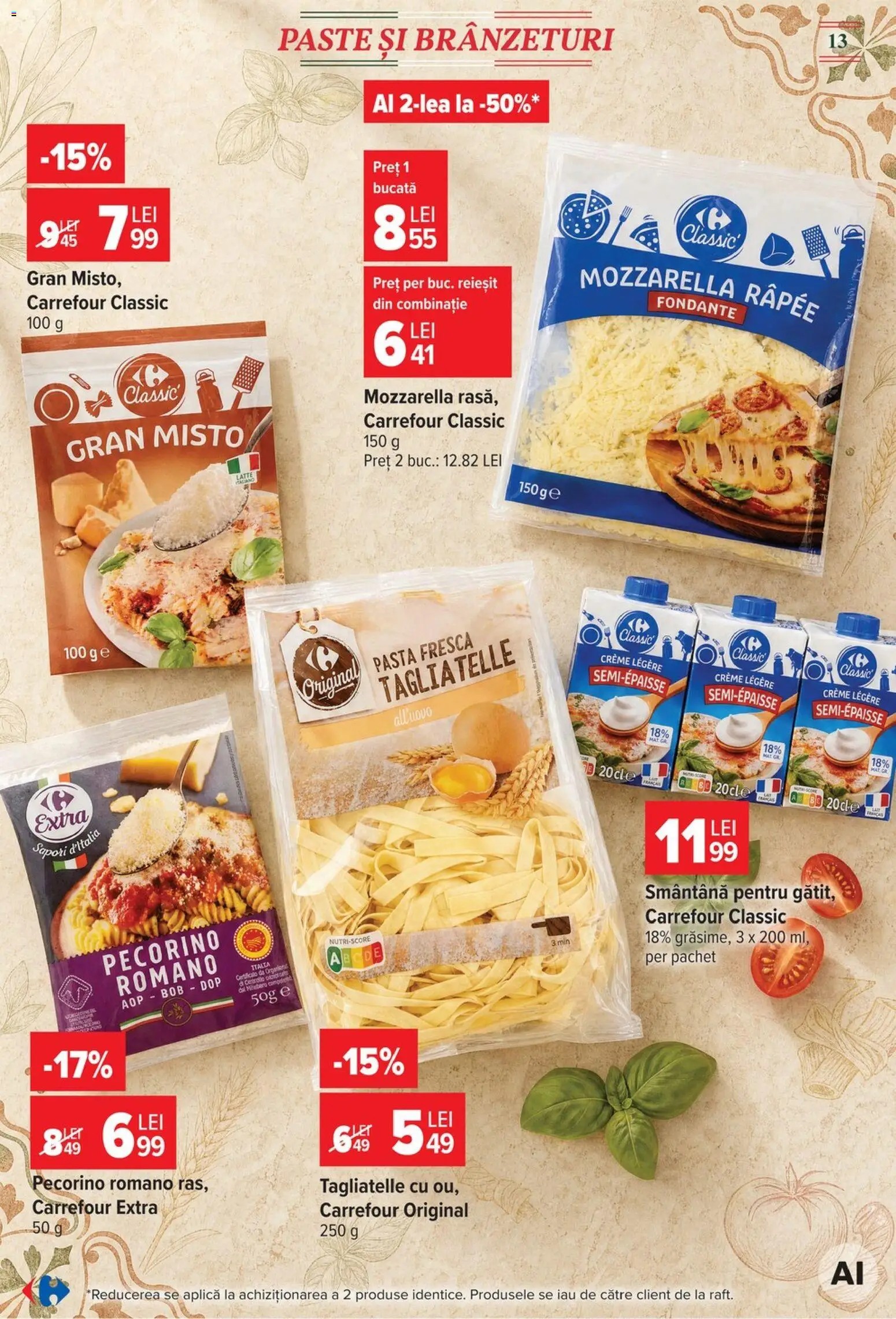 Catalog Carrefour 5 - 17 August 2026 | Pagina 13 | Produse: Mozzarella, Paste, Smântână