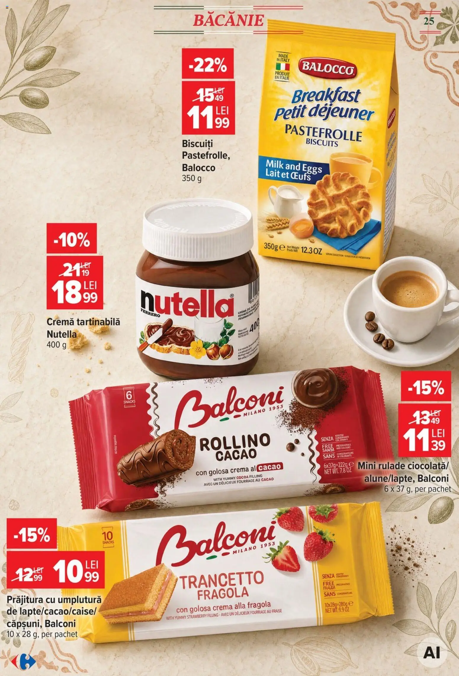 Catalog Carrefour 5 - 17 August 2026 | Pagina 25 | Produse: Prăjitură, Soda, Cremă tartinabilă, Biscuiți