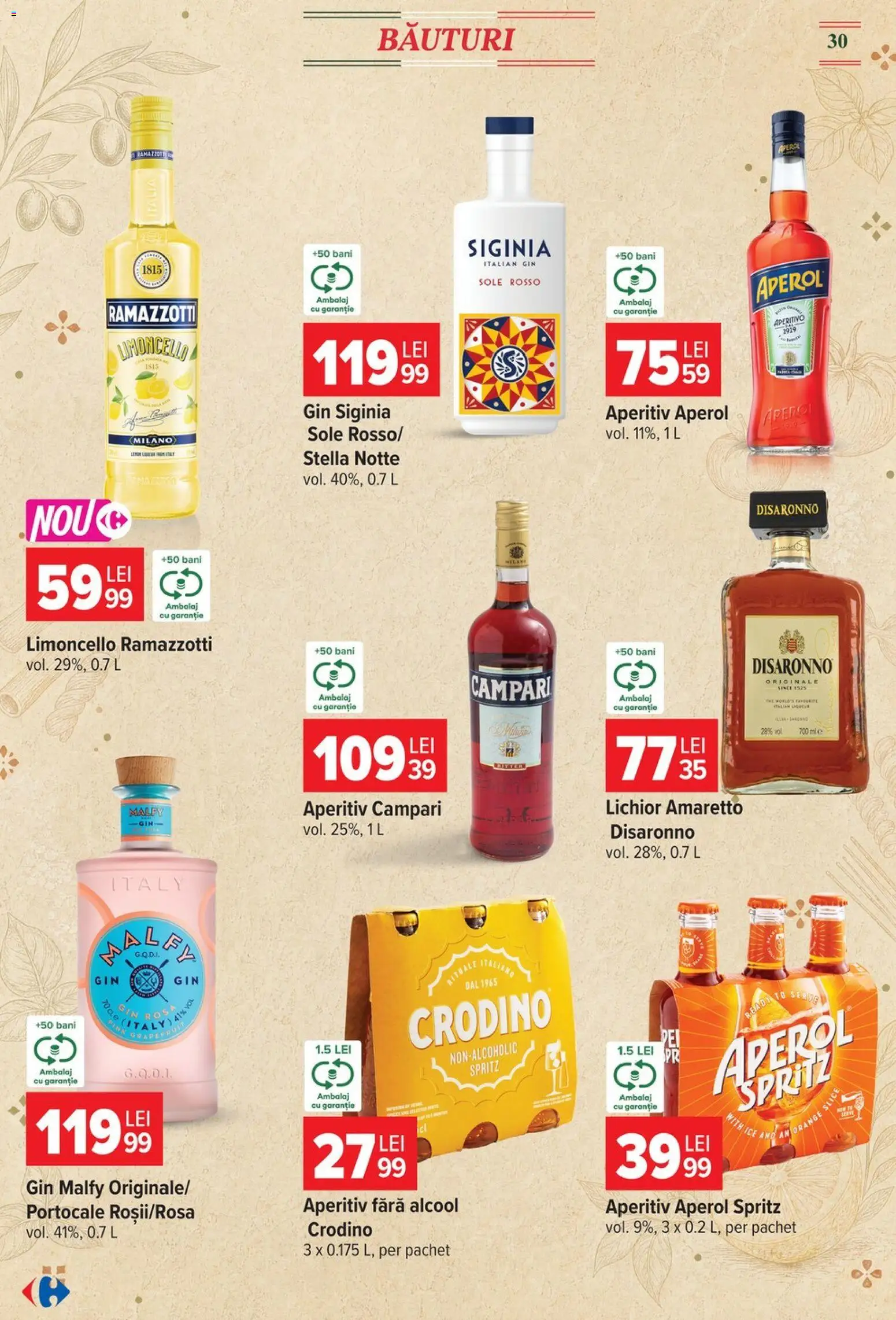 Catalog Carrefour 5 - 17 August 2026 | Pagina 30 | Produse: Lichior, Portocale, Gin, Aperol