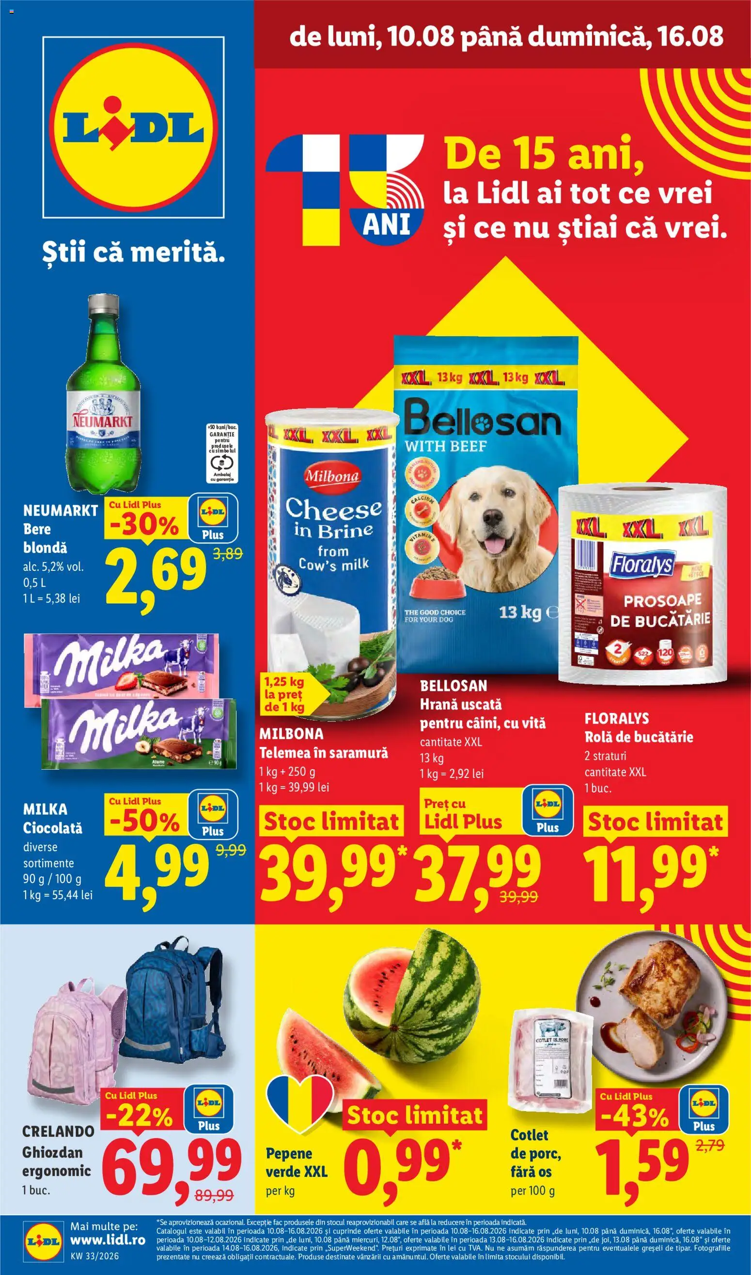 Catalog LIDL 10 - 15 August 2026 | Pagina 1 | Produse: Pepene Verde, Lait de coco, Bere, Ghiozdan