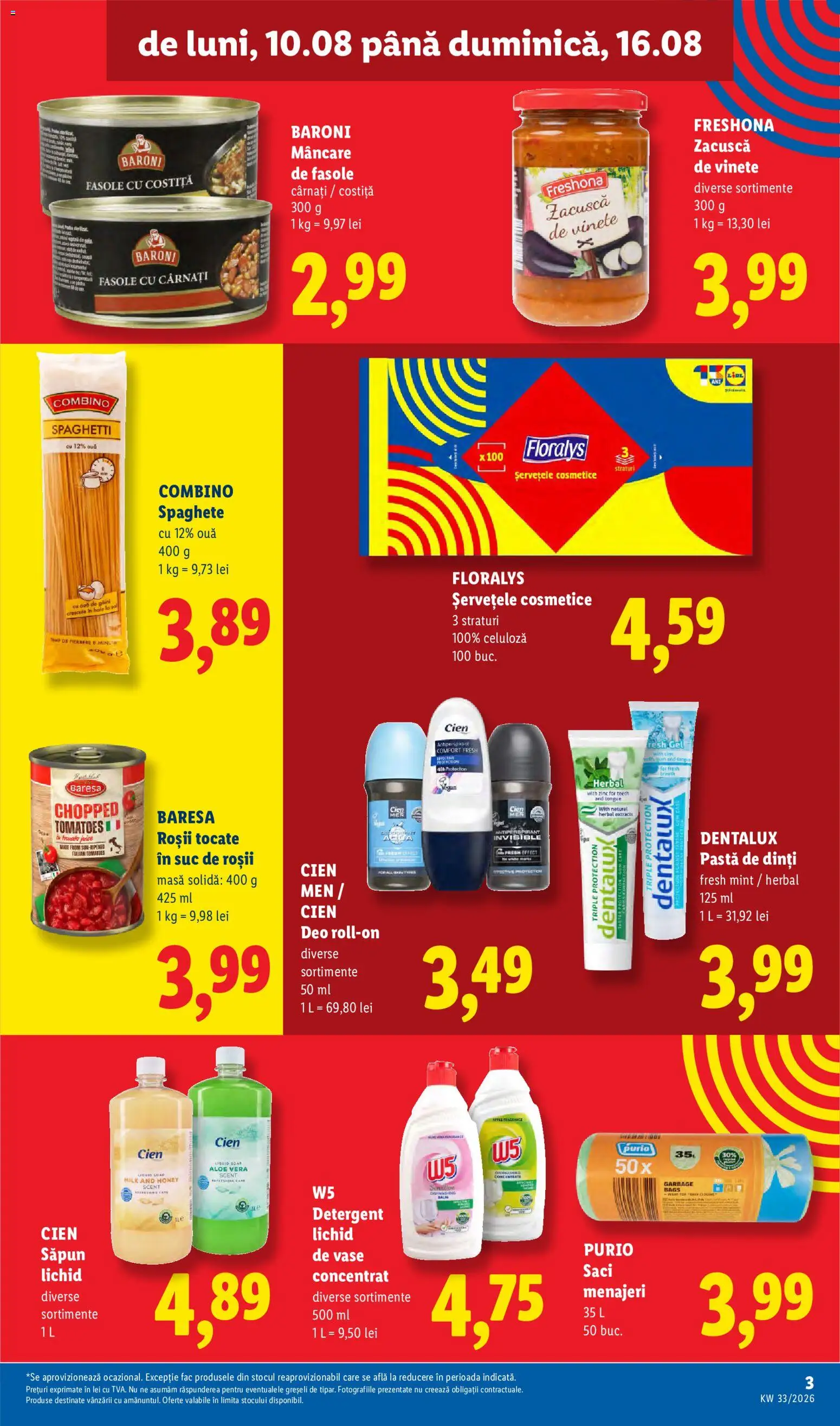 Catalog LIDL 10 - 15 August 2026 | Pagina 3 | Produse: Șal, Suc, Pastă de dinți, Zacuscă