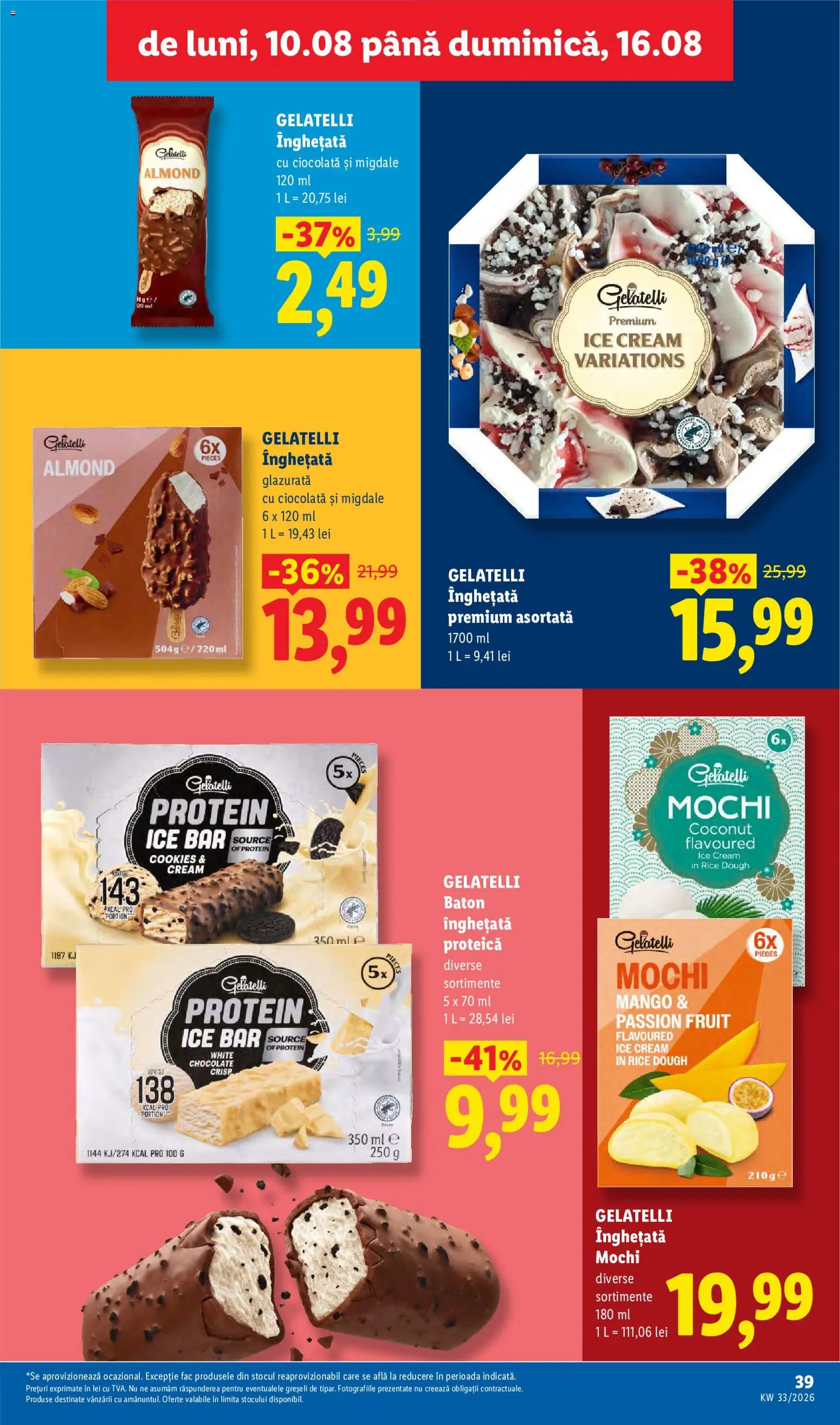 Catalog LIDL 10 - 15 August 2026 | Pagina 39 | Produse: Çarşaf, Ciocolată, Înghețată, Mango