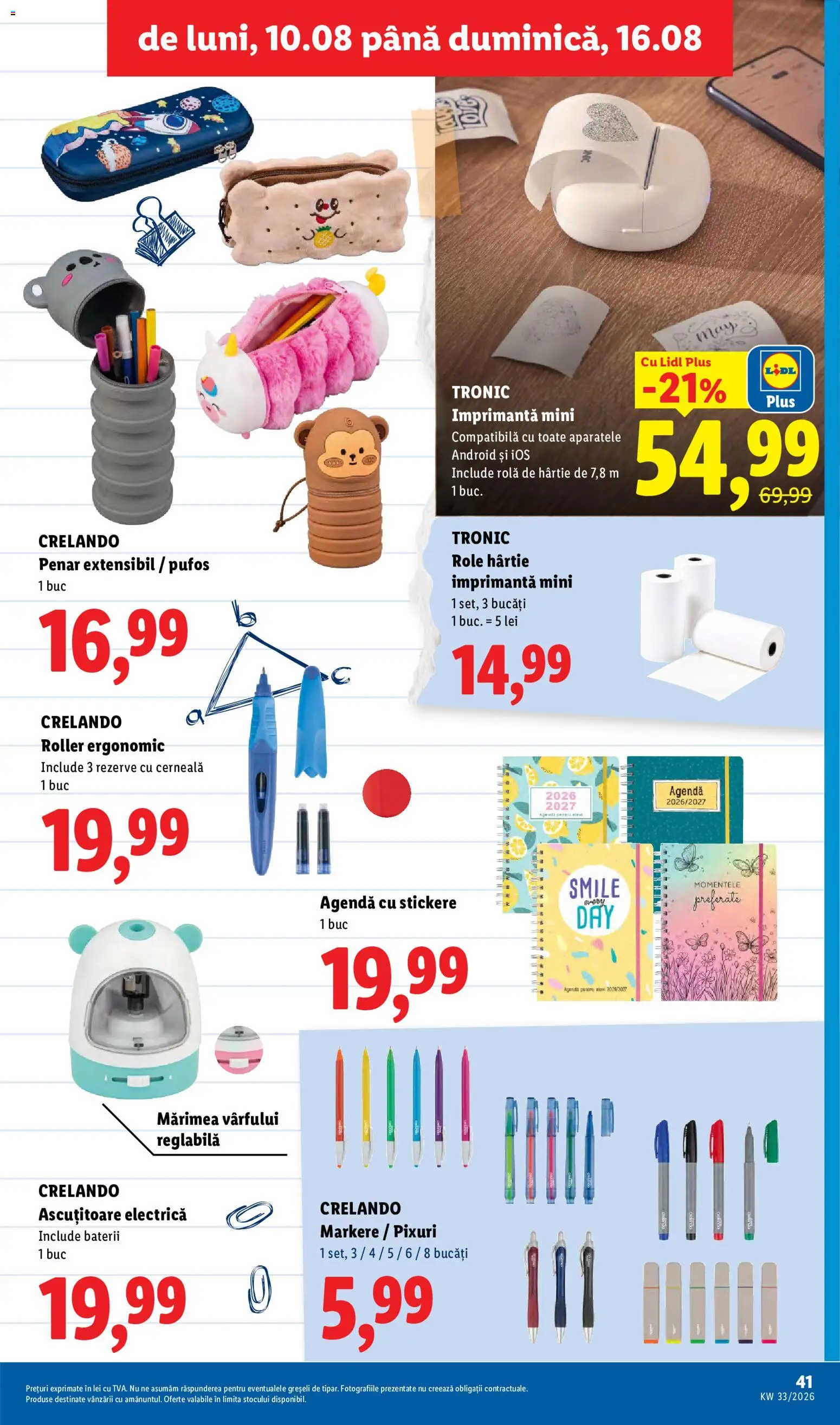 Catalog LIDL 10 - 15 August 2026 | Pagina 41 | Produse: Imprimantă, Ascuțitoare, Role, Baterii
