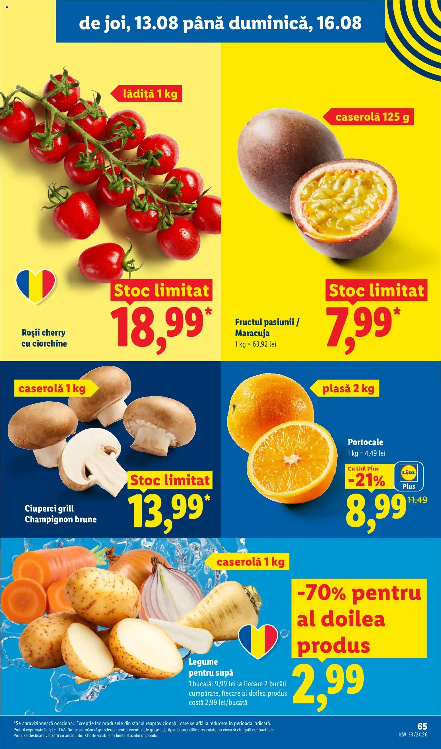 Catalog LIDL 10 - 15 August 2026 | Pagina 65 | Produse: Ciuperci, Portocale, Roșii, Legume