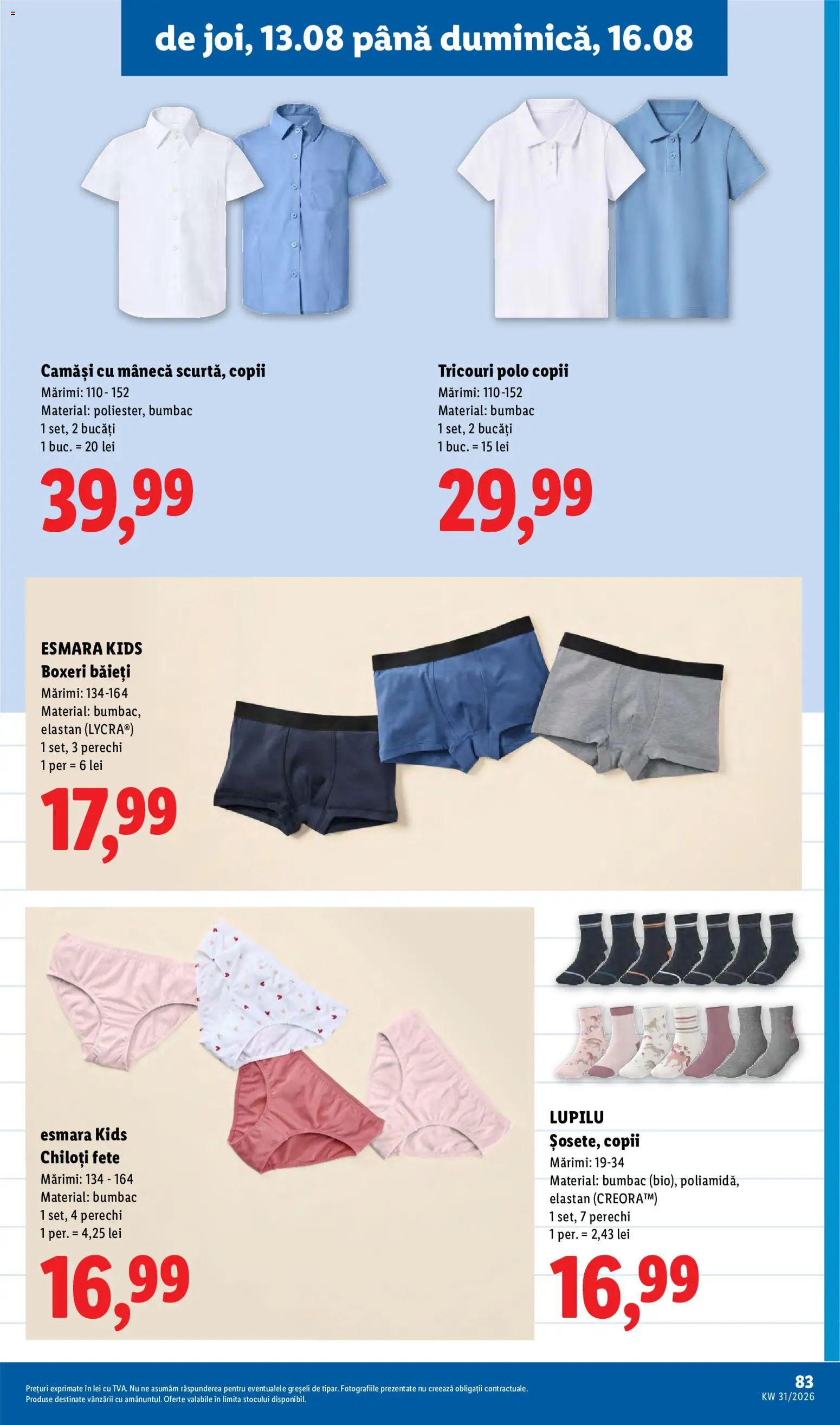 Catalog LIDL 10 - 15 August 2026 | Pagina 83 | Produse: Chiloți, Boxeri