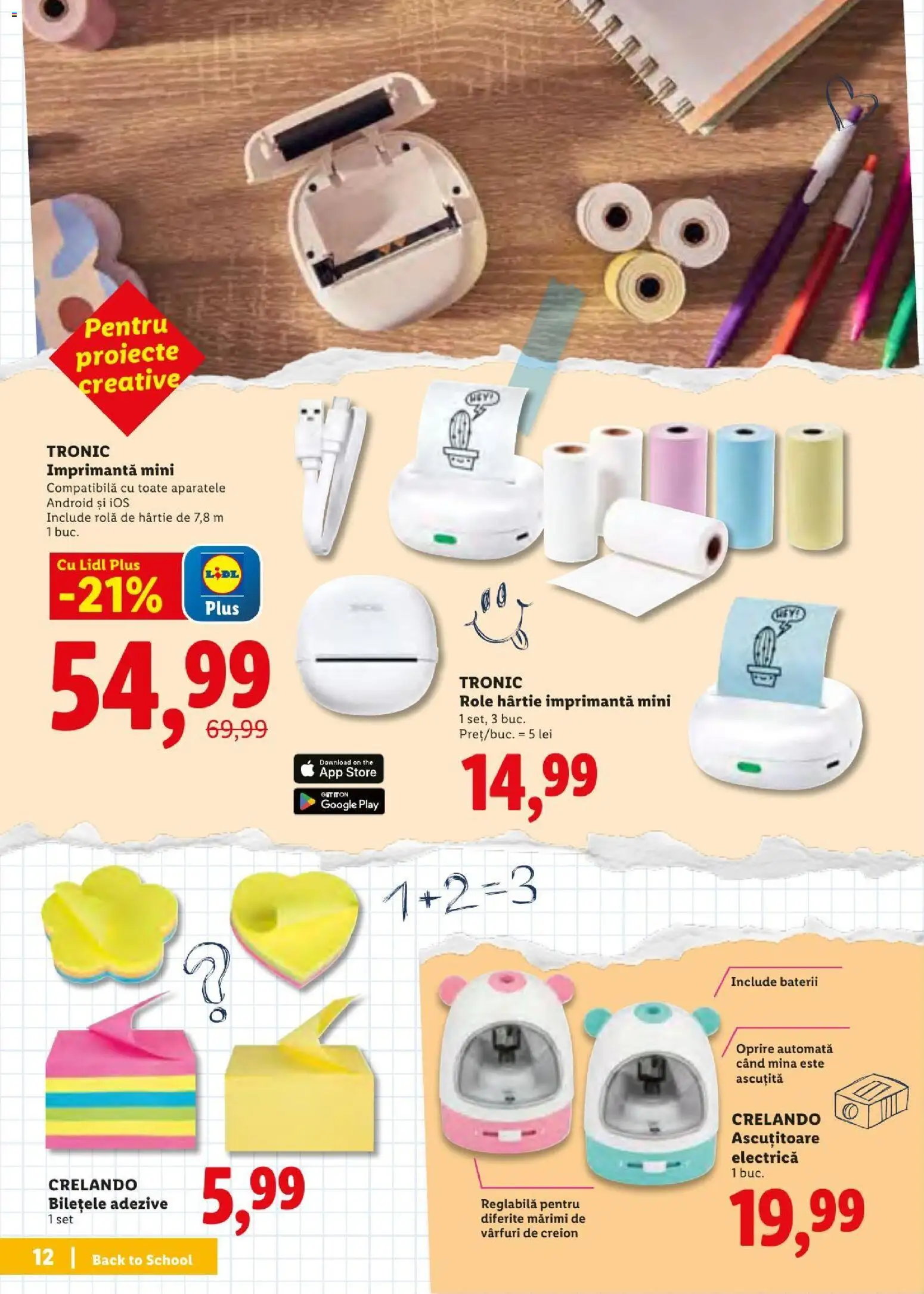 Catalog LIDL 10 - 29 August 2026 | Pagina 12 | Produse: Imprimantă, Ascuțitoare, Role, Baterii