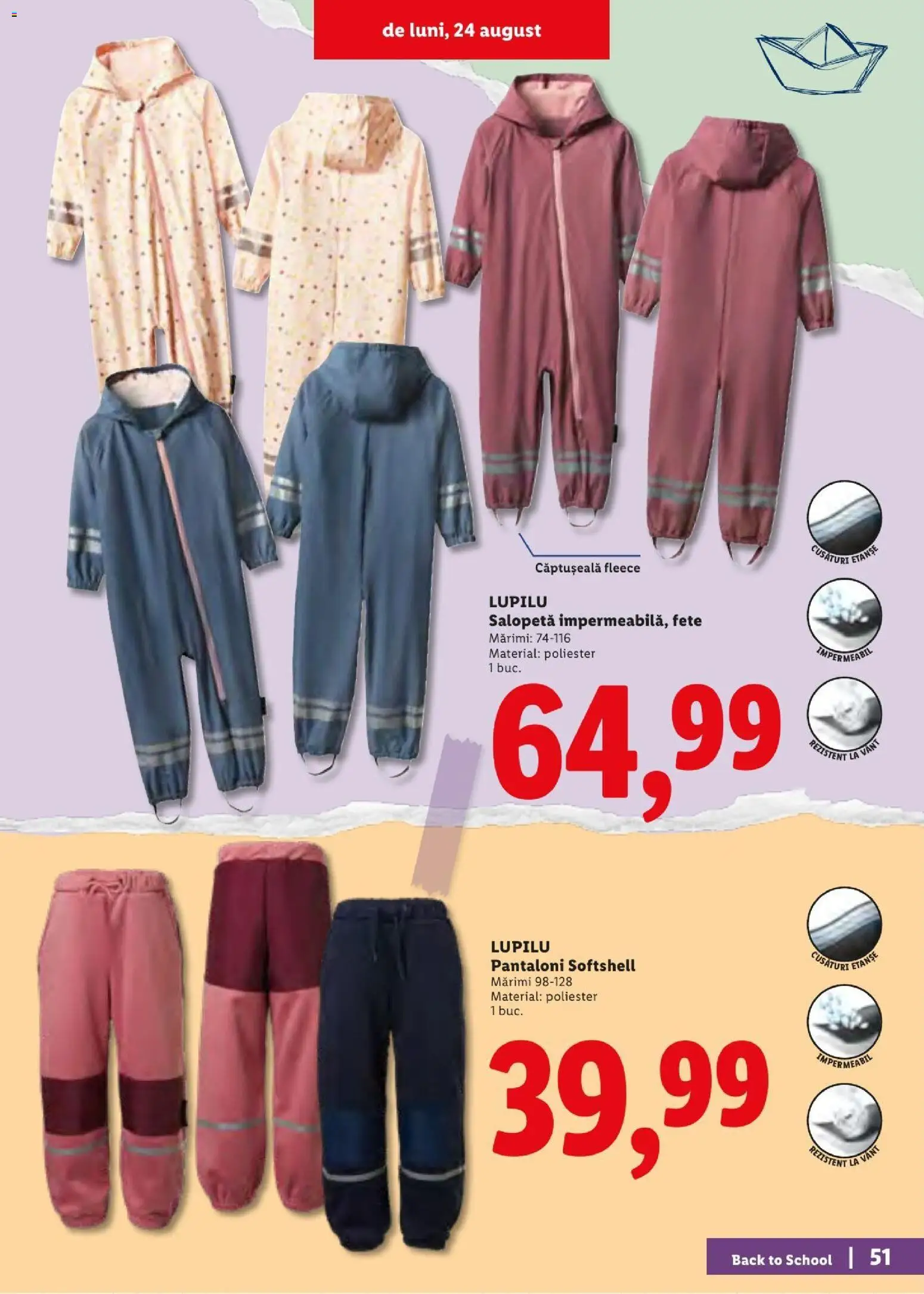 Catalog LIDL 10 - 29 August 2026 | Pagina 51 | Produse: Pantaloni, Salopetă