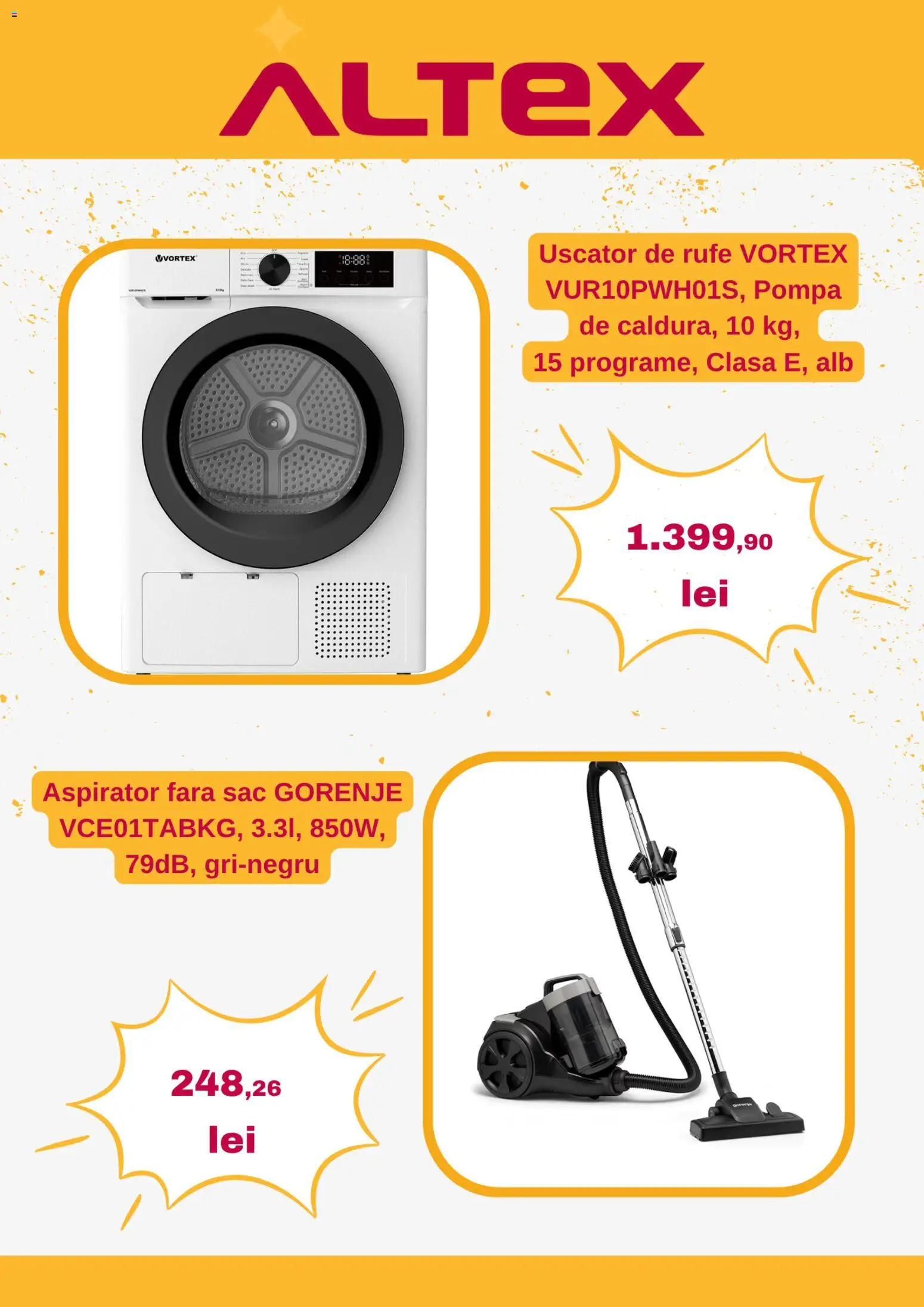 Catalog Altex 20 - 25 August 2026 | Pagina 4 | Produse: Uscător, Aspirator, Uscător de Rufe, Sac
