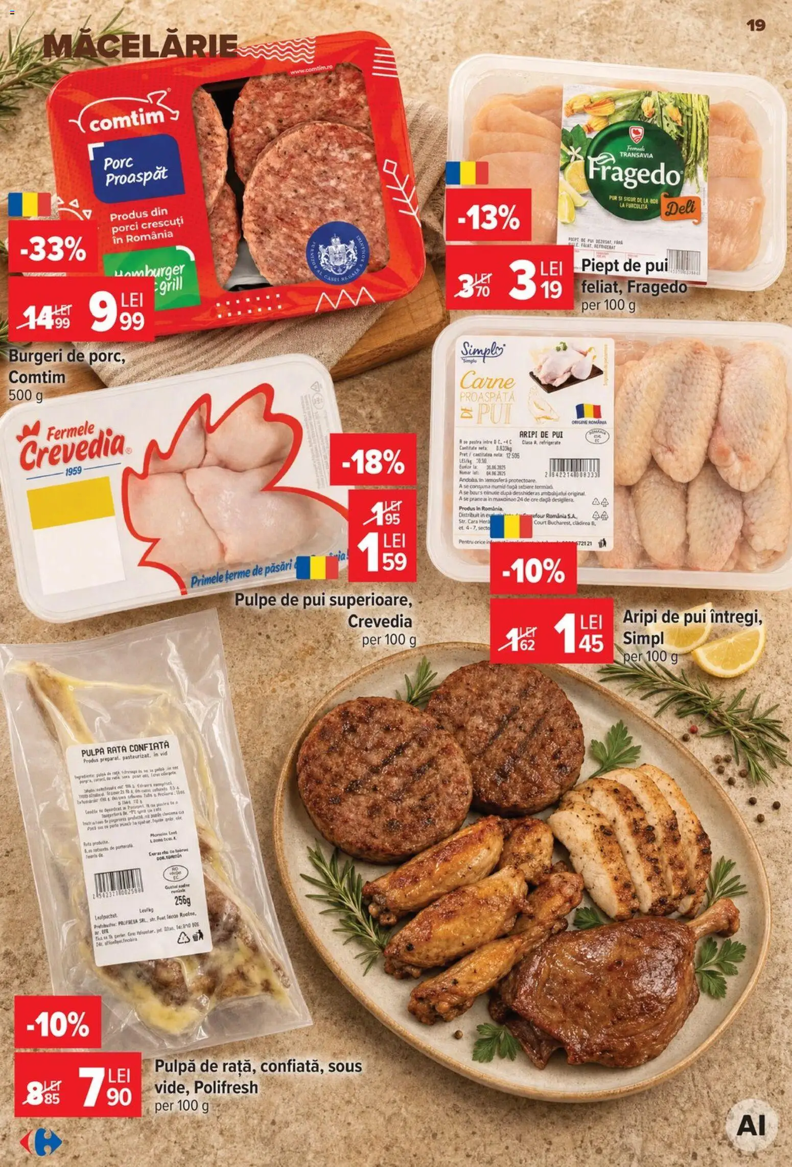 Catalog Carrefour 19 - 24 August 2026 | Pagina 19 | Produse: Grill, Pui, Rață, Hamburger