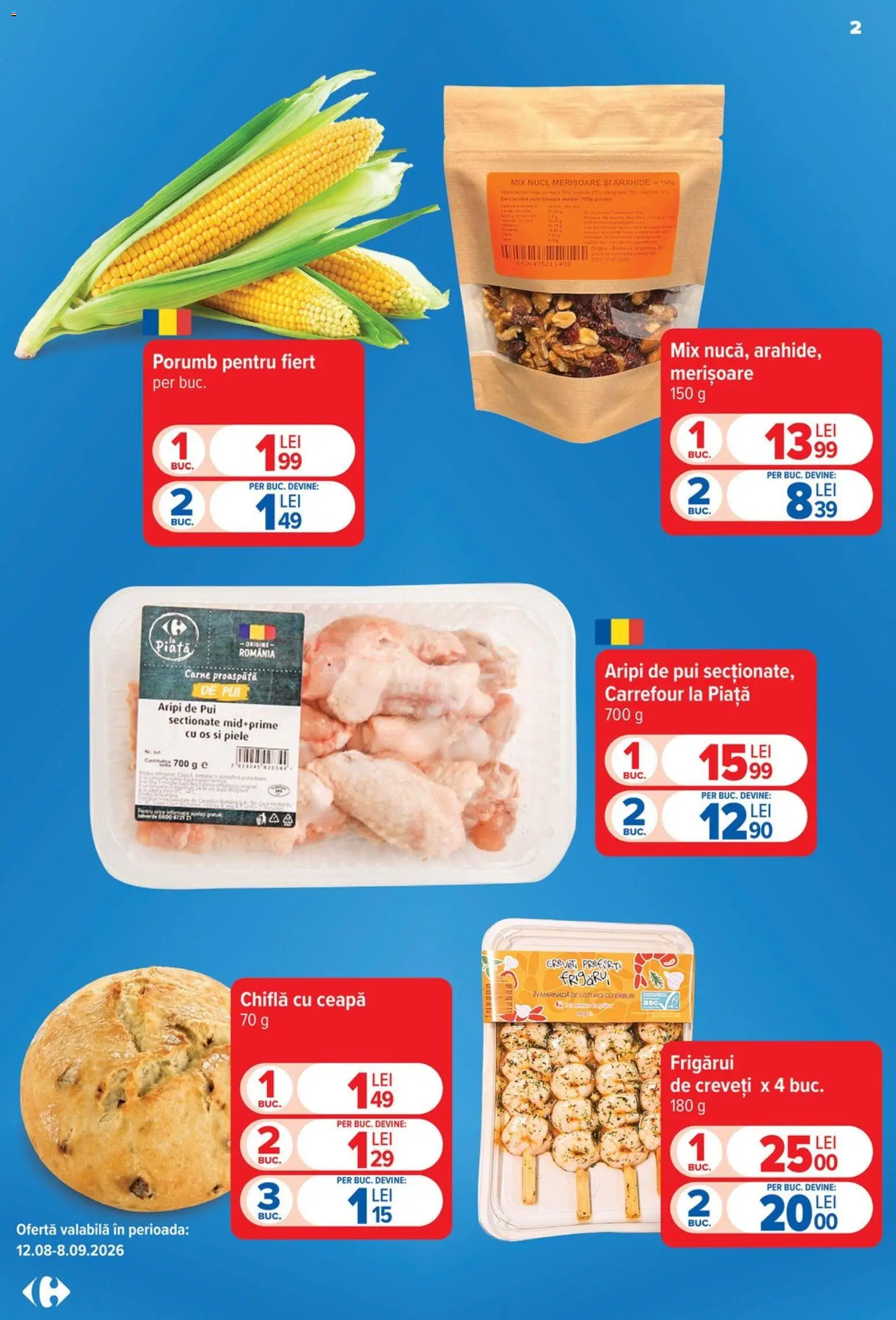Catalog Carrefour 19 - 24 August 2026 | Pagina 2 | Produse: Arahide, Chiflă, Porumb, Ceapă