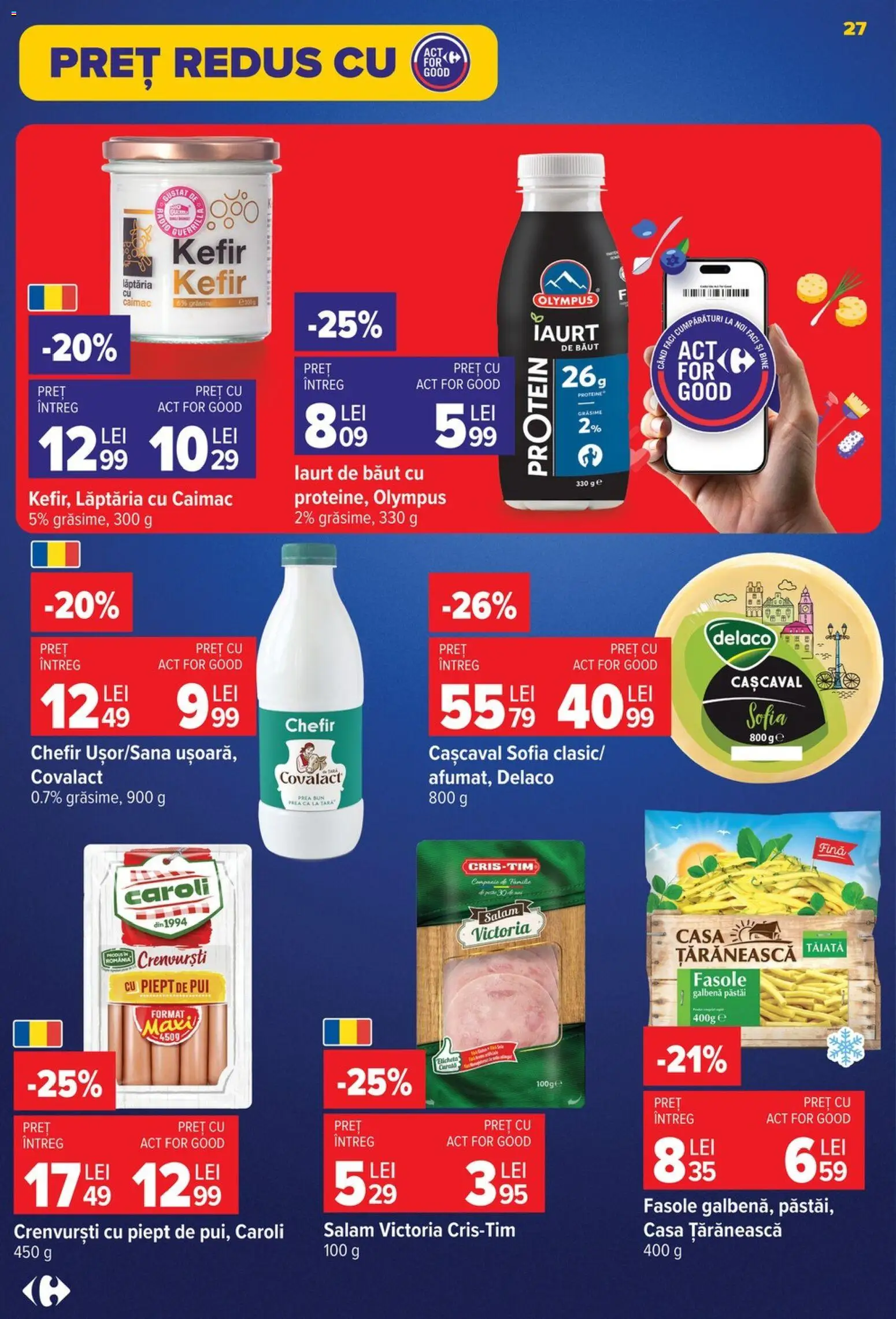 Catalog Carrefour 19 - 24 August 2026 | Pagina 27 | Produse: Chefir, Crenvurști, Iaurt, Salam