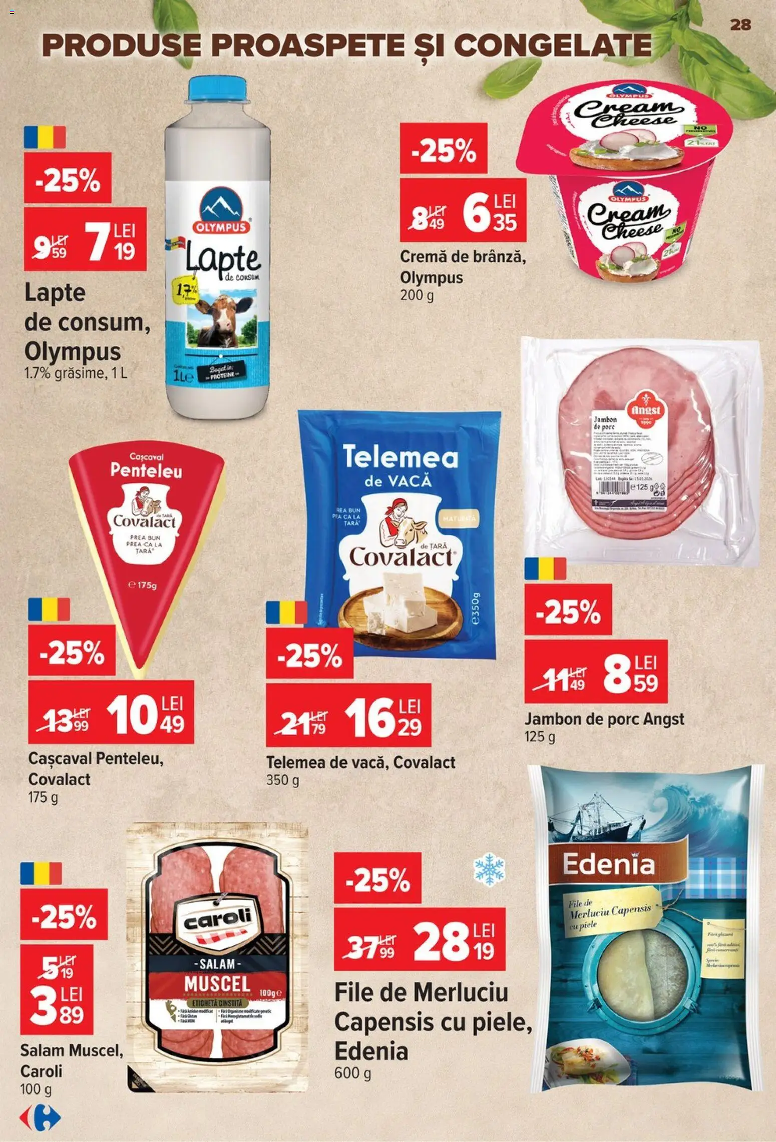 Catalog Carrefour 19 - 24 August 2026 | Pagina 28 | Produse: Proteine, Cașcaval, Cremă, Salam