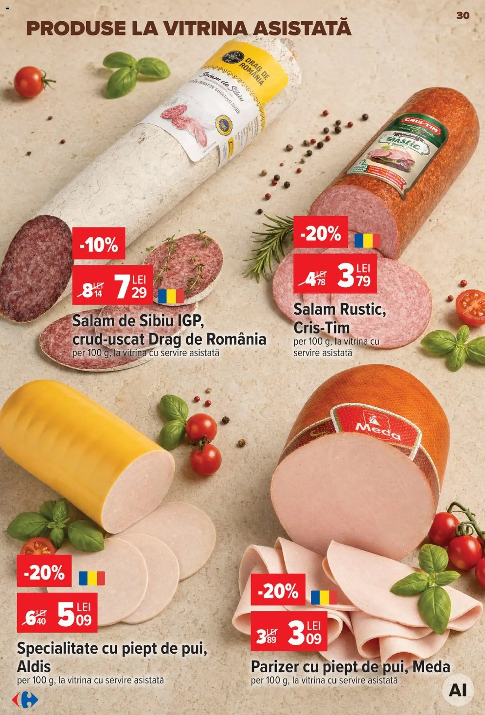 Catalog Carrefour 19 - 24 August 2026 | Pagina 30 | Produse: Vitrină, Salam, Parizer