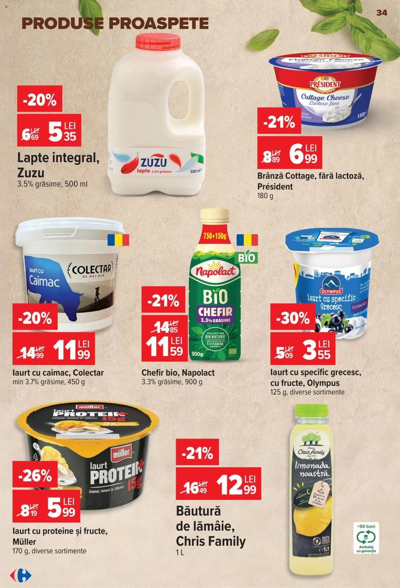 Catalog Carrefour 19 - 24 August 2026 | Pagina 34 | Produse: Proteine, Limonada, Zuzu, Banane