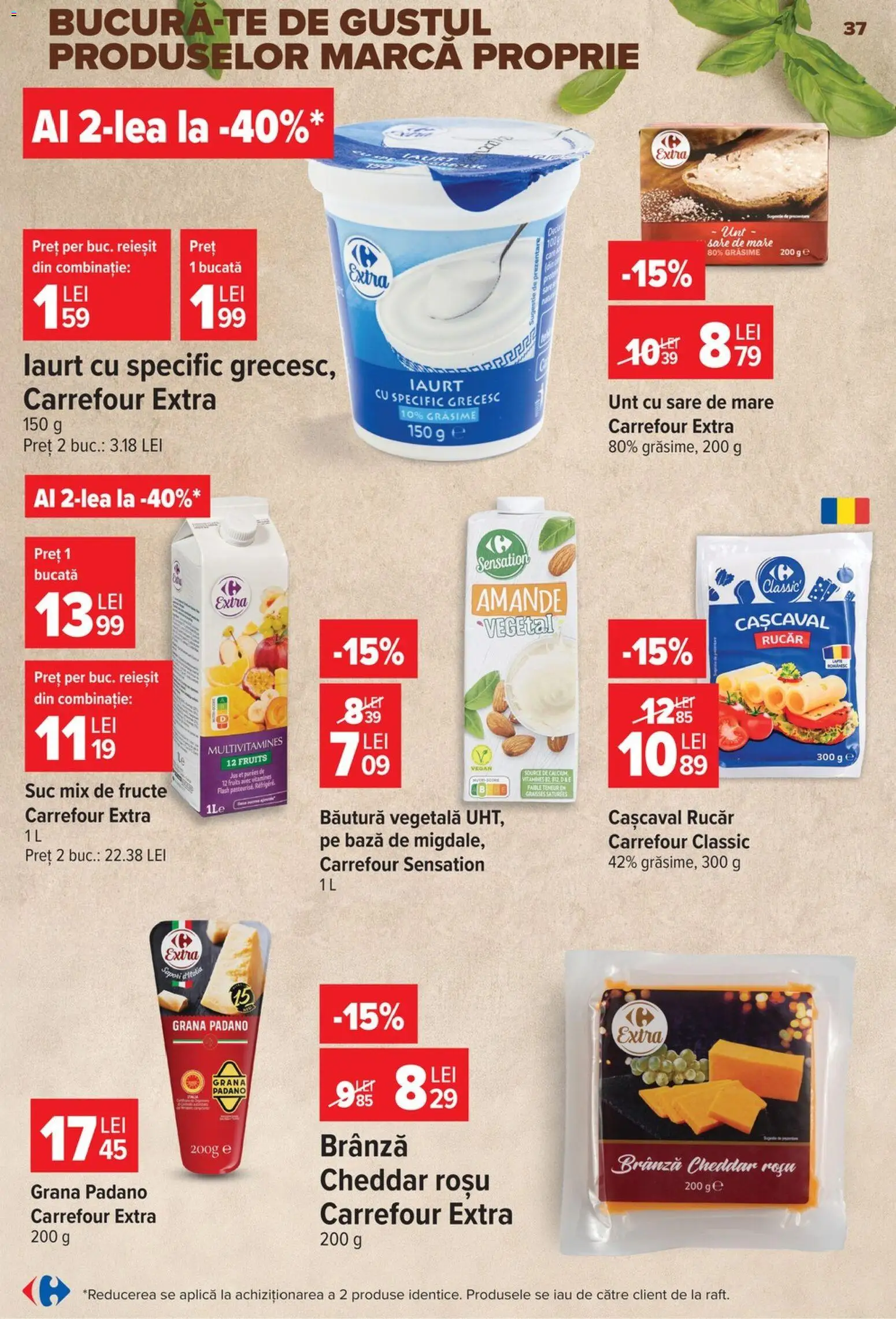 Catalog Carrefour 19 - 24 August 2026 | Pagina 37 | Produse: Cașcaval, Brânză, Iaurt, Fructe