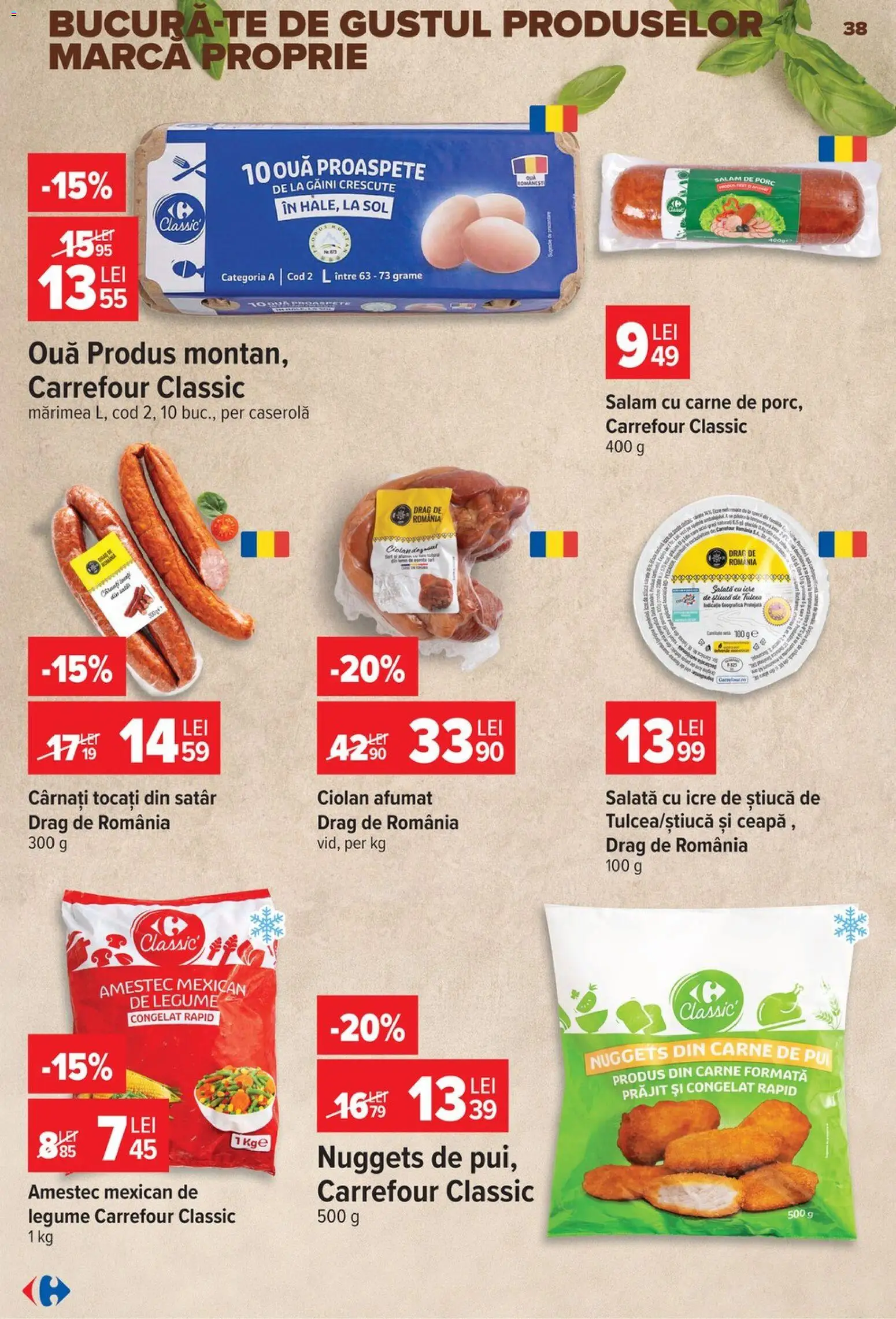 Catalog Carrefour 19 - 24 August 2026 | Pagina 38 | Produse: Pui, Ouă, Salam, Carne De Pui
