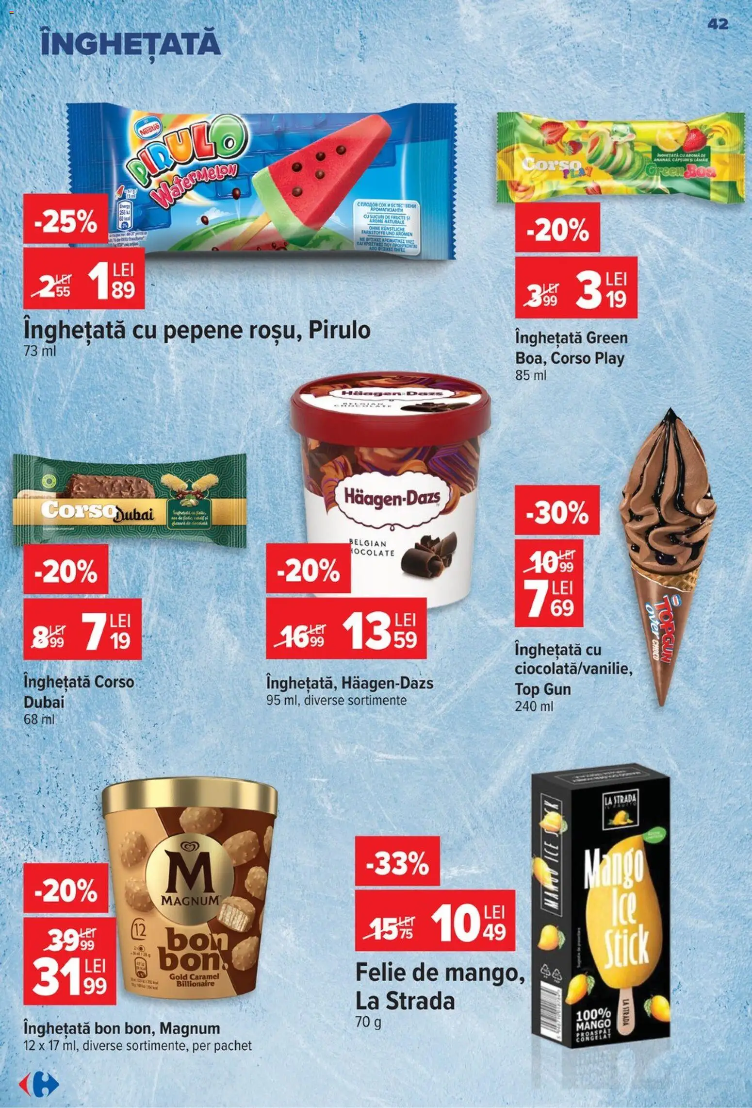 Catalog Carrefour 19 - 24 August 2026 | Pagina 42 | Produse: Top, Înghețată, Fructe, Mango