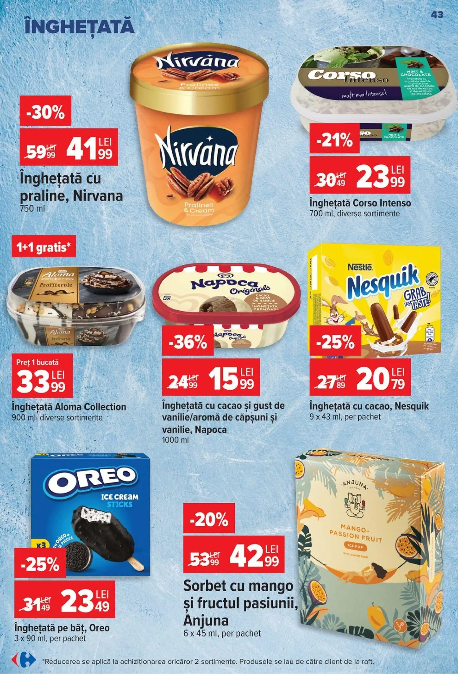 Catalog Carrefour 19 - 24 August 2026 | Pagina 43 | Produse: Oreo, Aplică, Cacao, Înghețată
