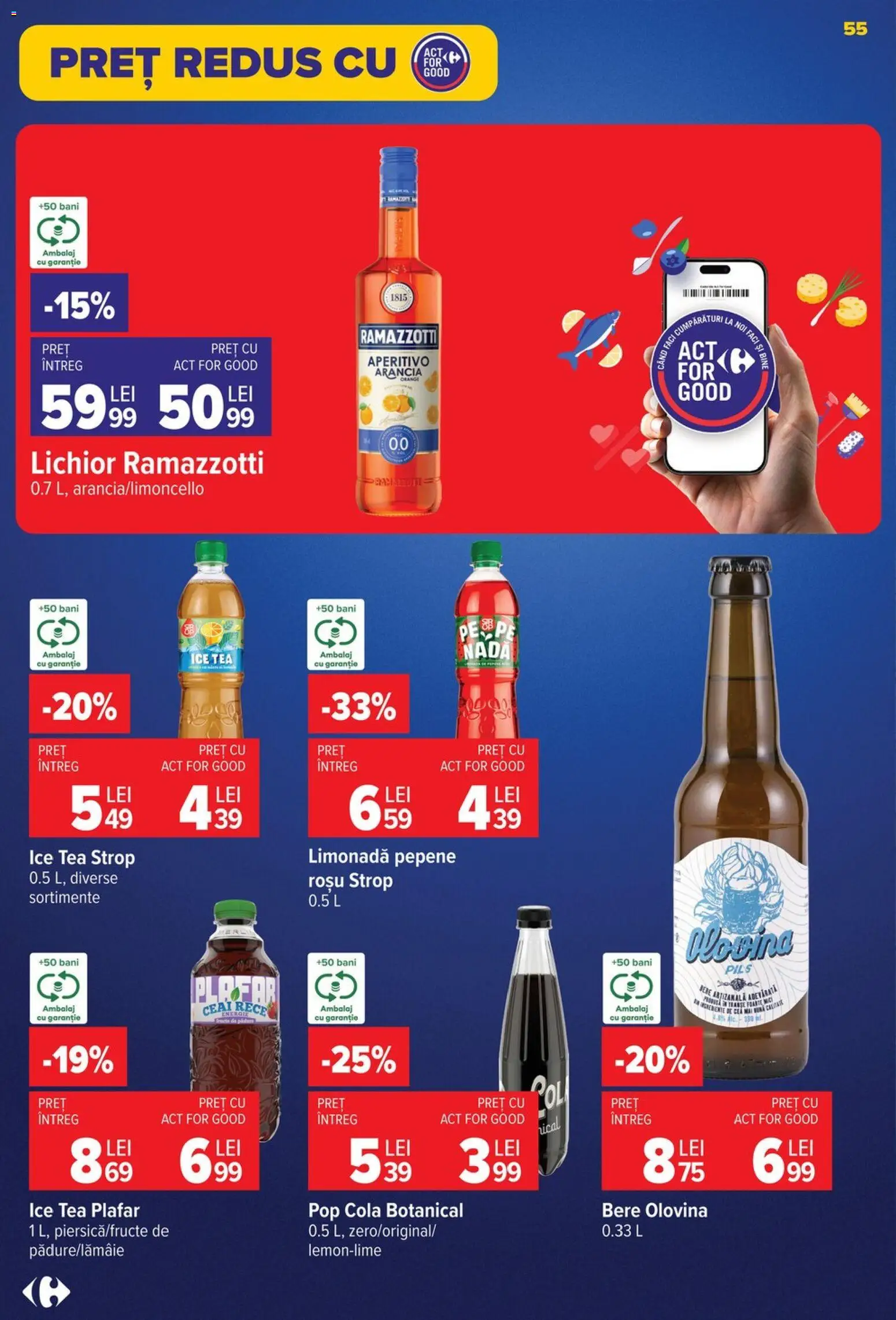 Catalog Carrefour 19 - 24 August 2026 | Pagina 55 | Produse: Limonada, Cola, Lichior, Ice tea