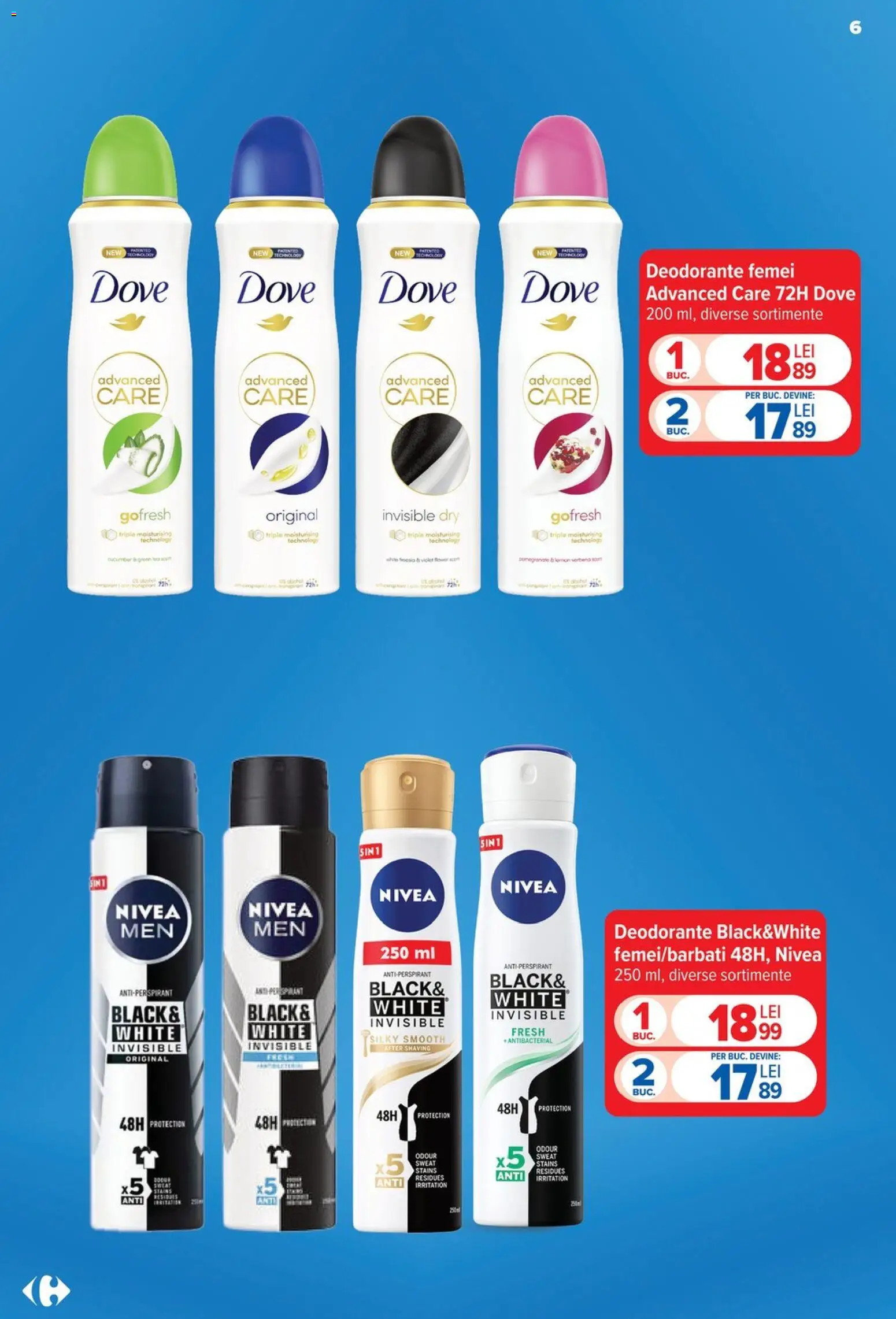 Catalog Carrefour 19 - 24 August 2026 | Pagina 6 | Produse: Nivea, Antiperspirant